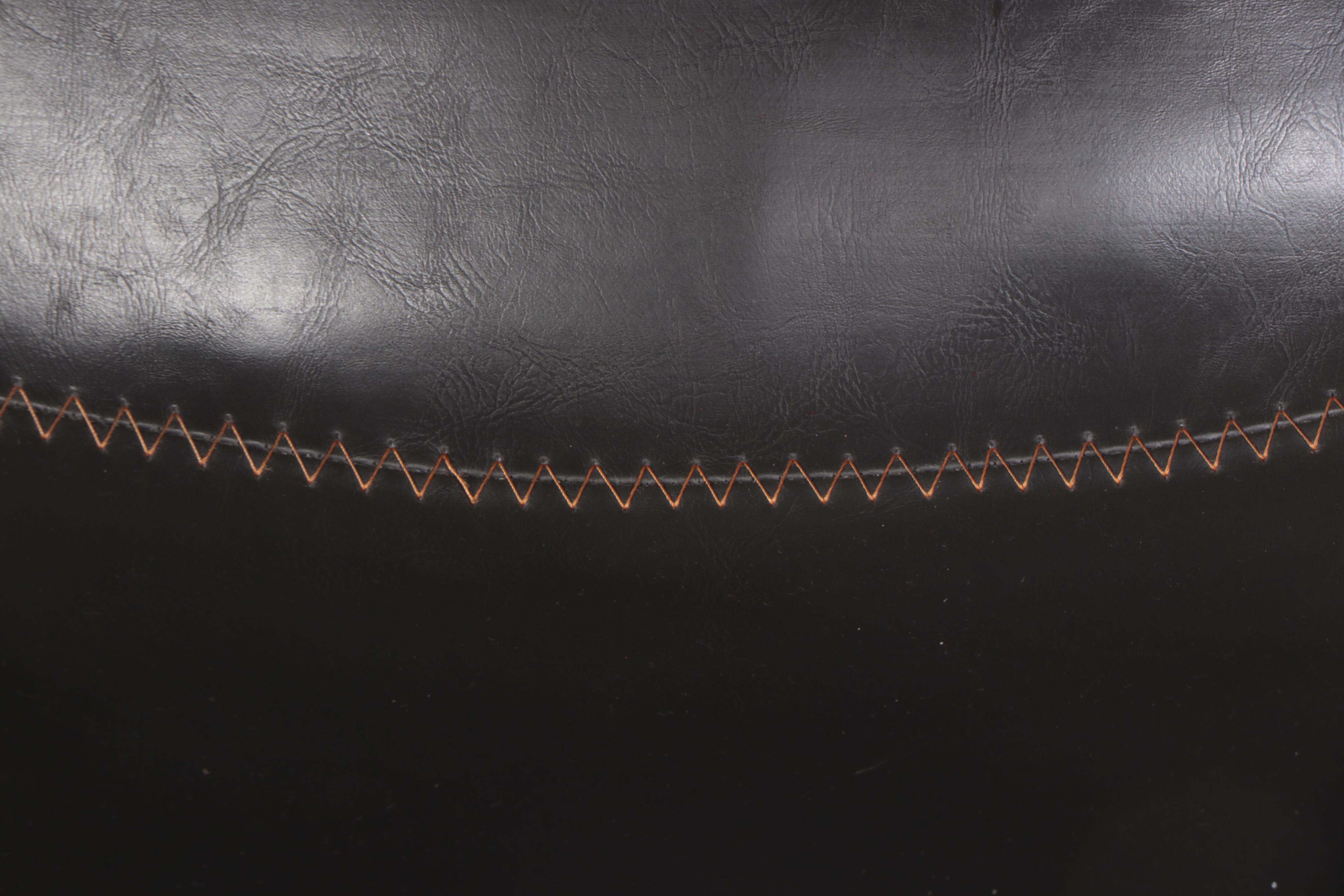 Four Contemporary Metal and Faux-Leather Bar Stools