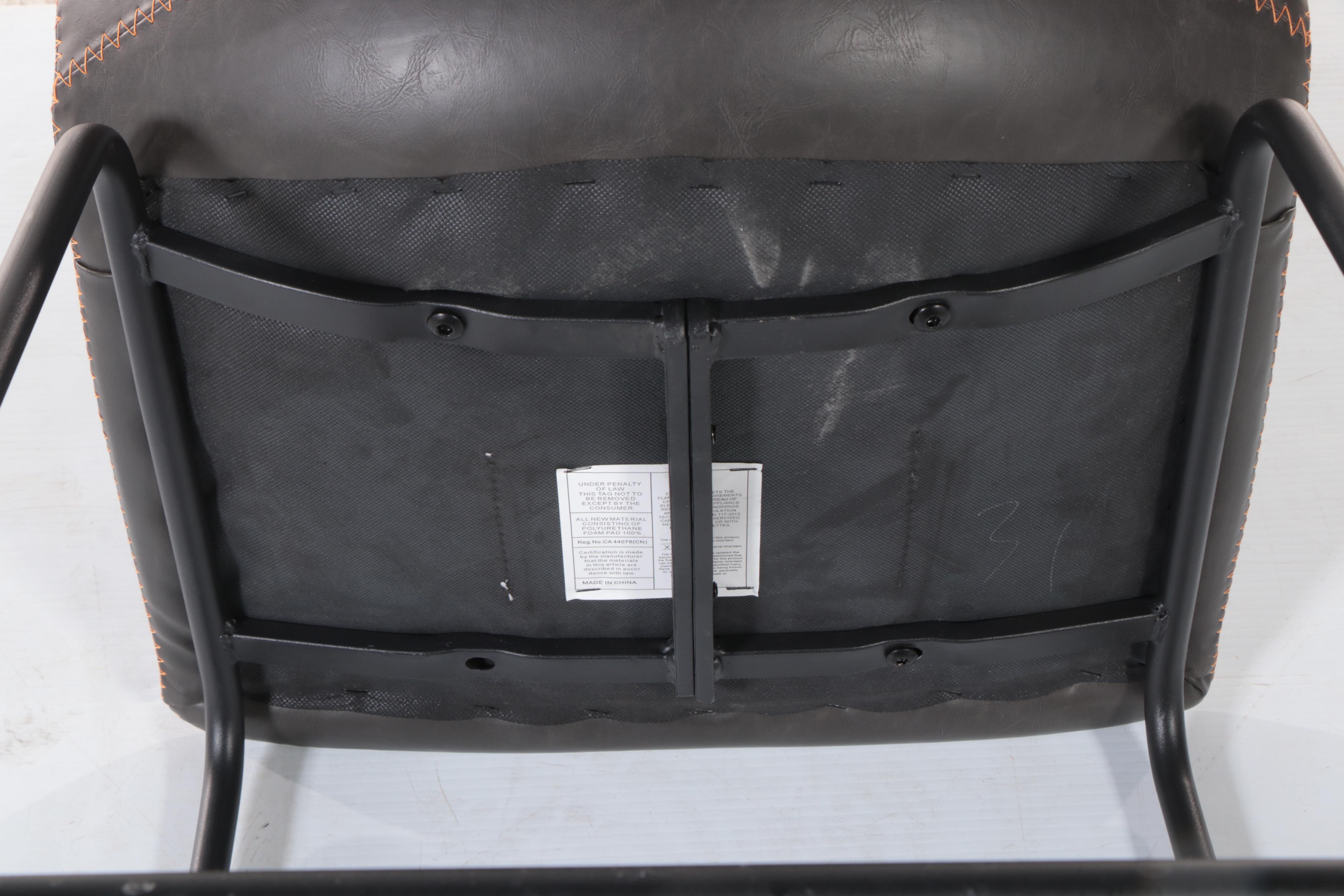 Four Contemporary Metal and Faux-Leather Bar Stools