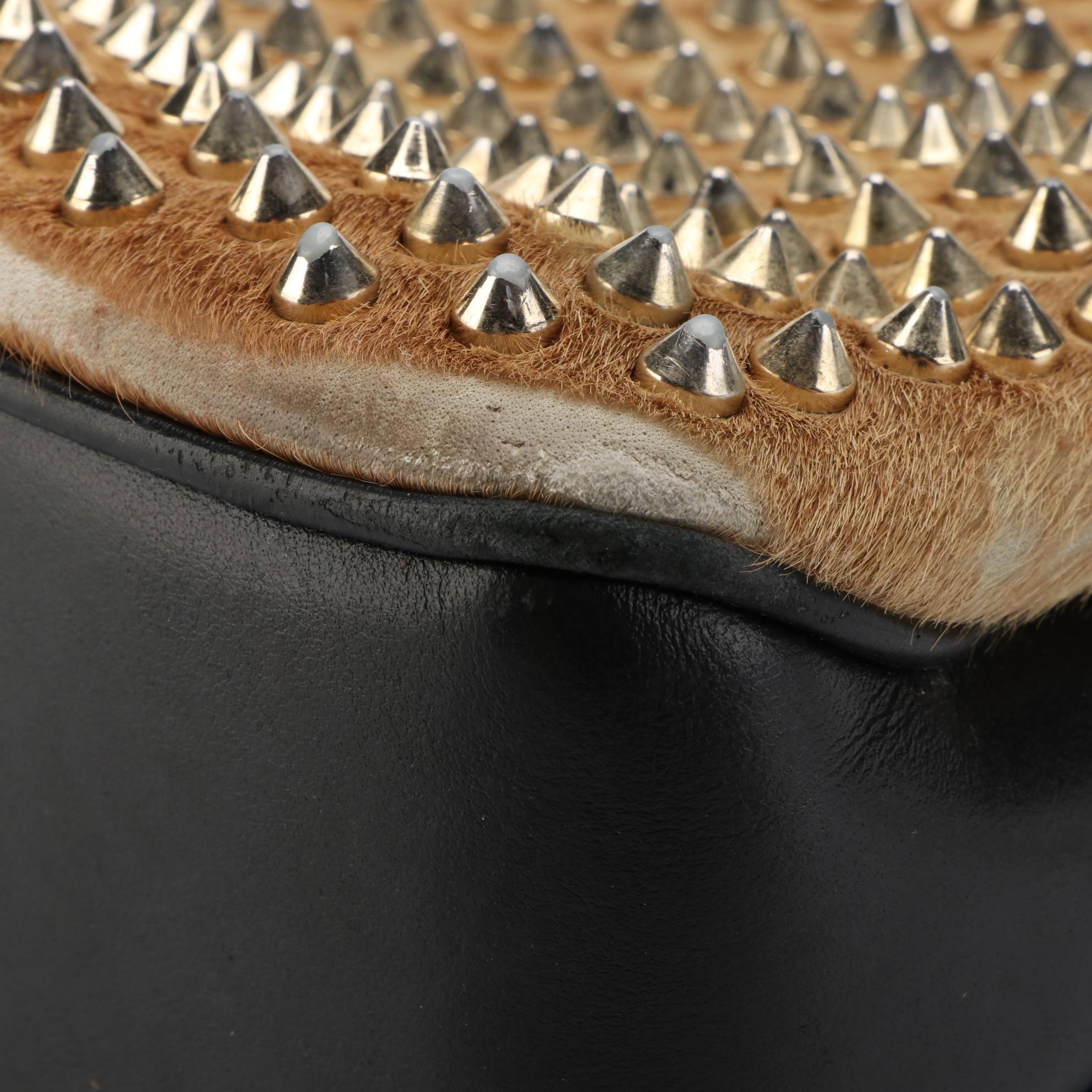Christian Louboutin Triloubi Chain Bag in Spiked Calf Hair and Bicolor Leather