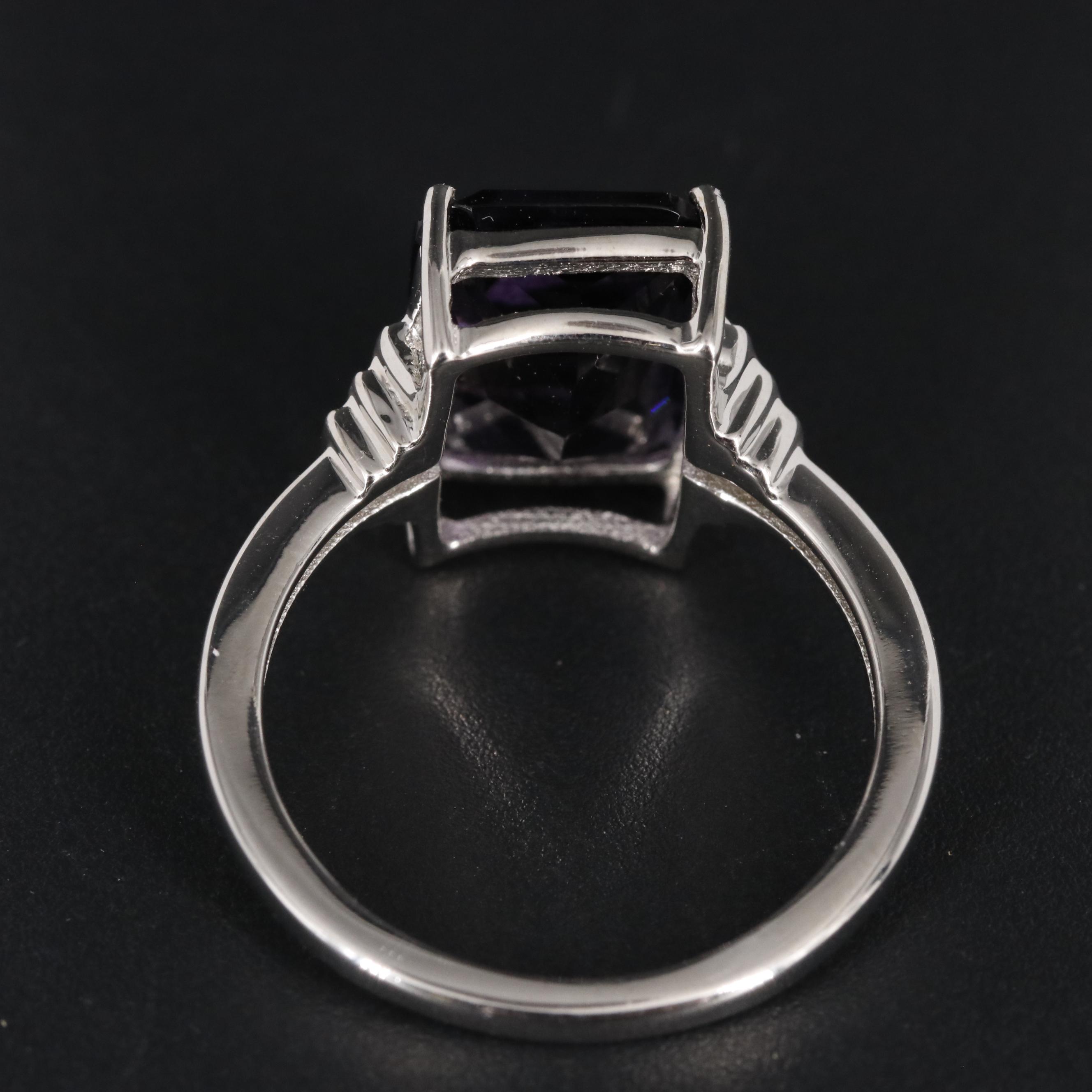 Sterling Amethyst Solitaire Ring