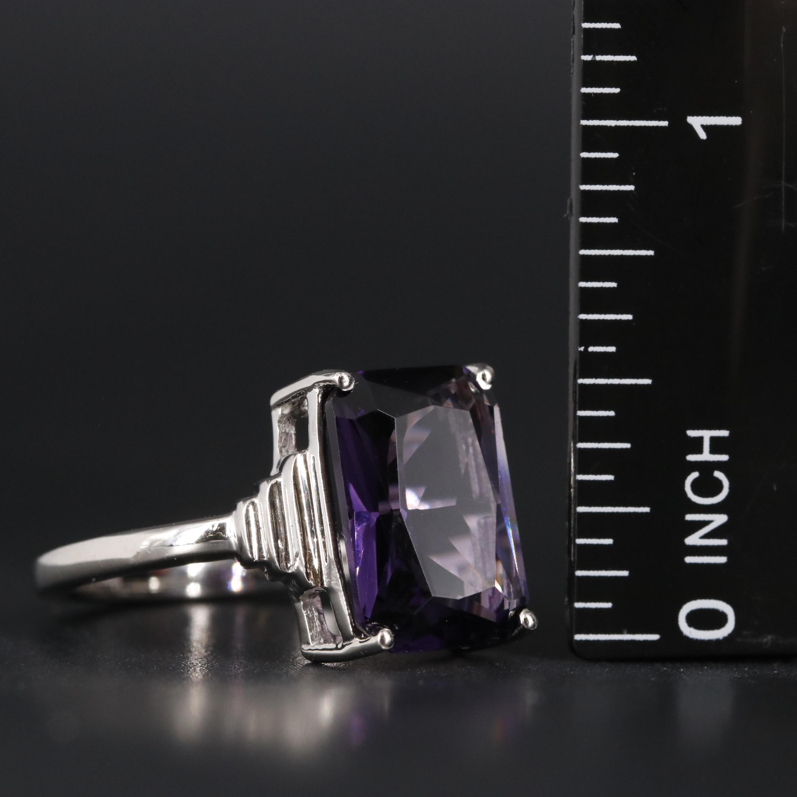 Sterling Amethyst Solitaire Ring
