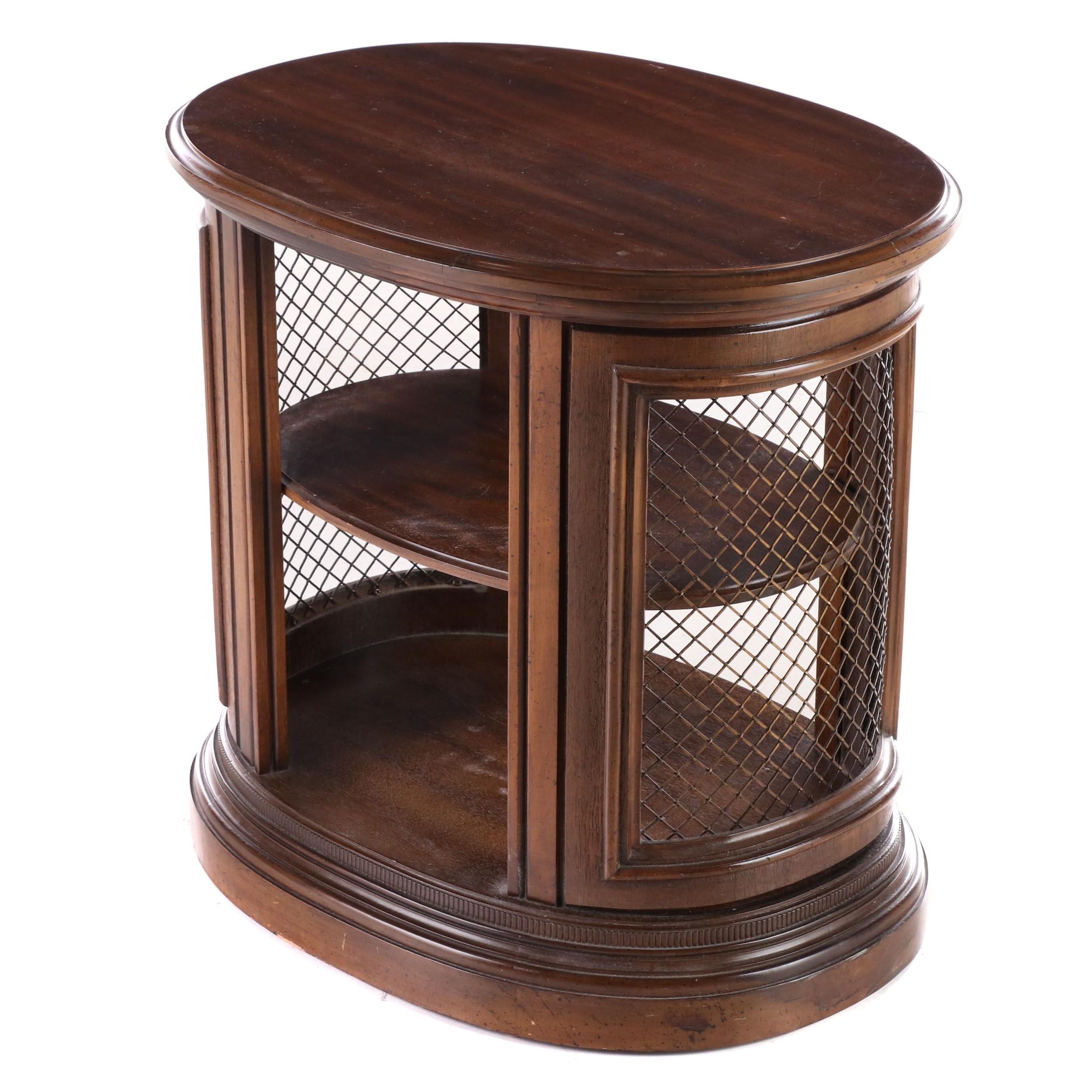 Regency Style Cherrywood-Stained and Metal-Mounted Side Table, Late 20th Century