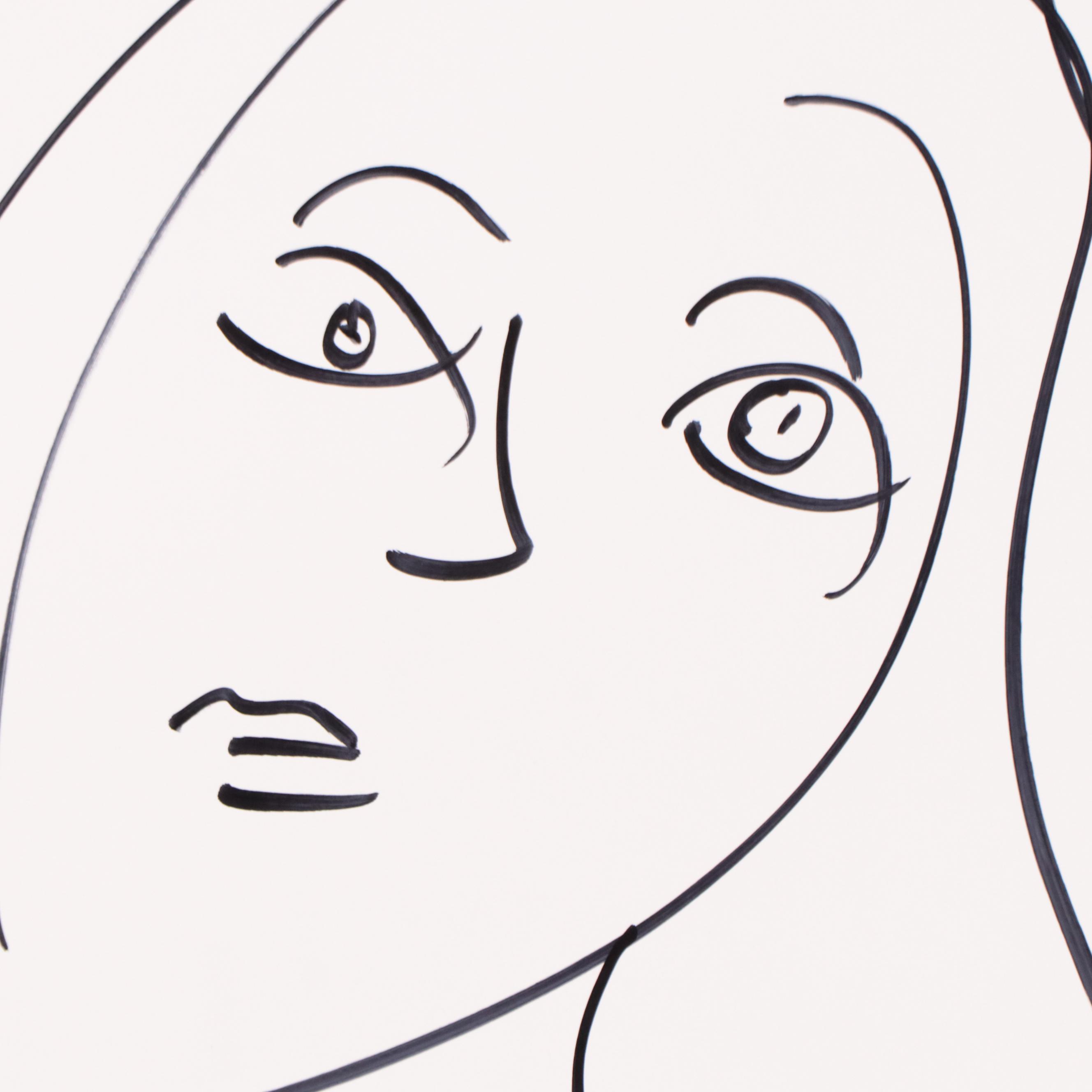 Peter Keil Abstract Ink Drawing of Nude