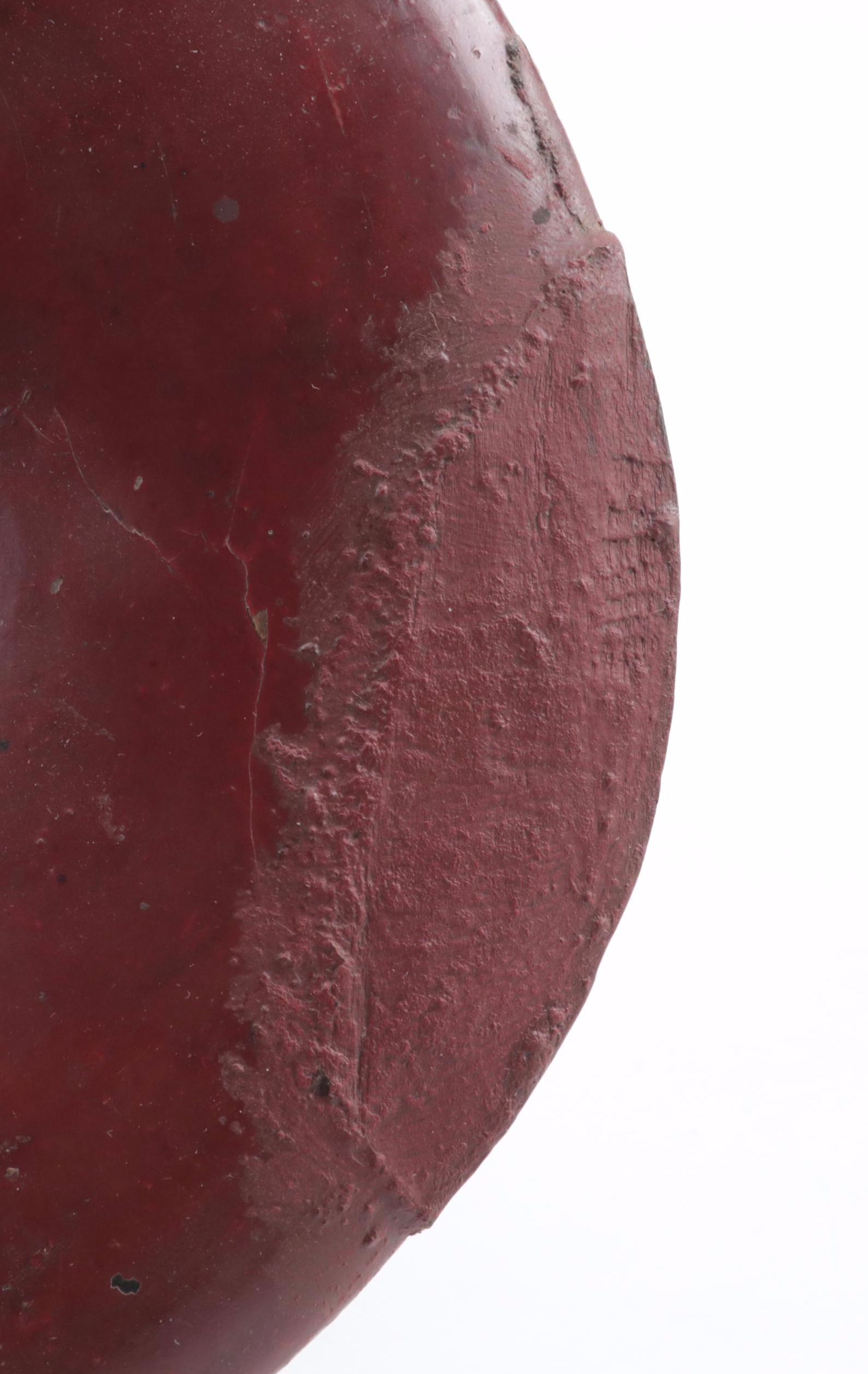 Vietnamese Red Lacquered Wood Buddhist Altar Temple Vase, Early 20th Century