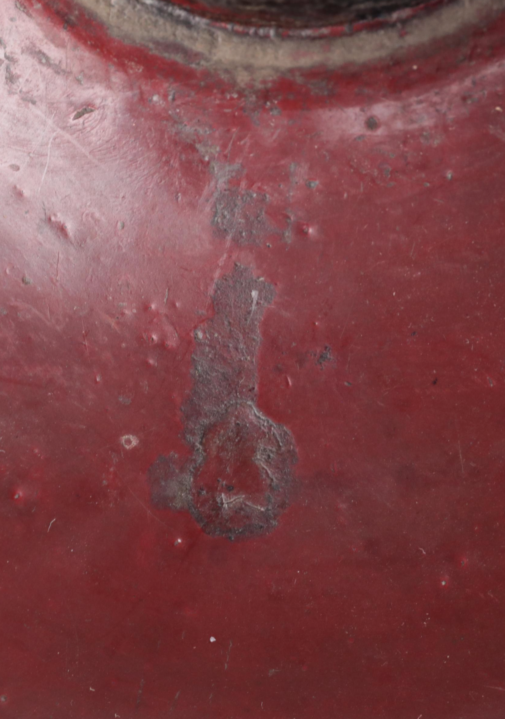 Vietnamese Red Lacquered Wood Buddhist Altar Temple Vase, Early 20th Century