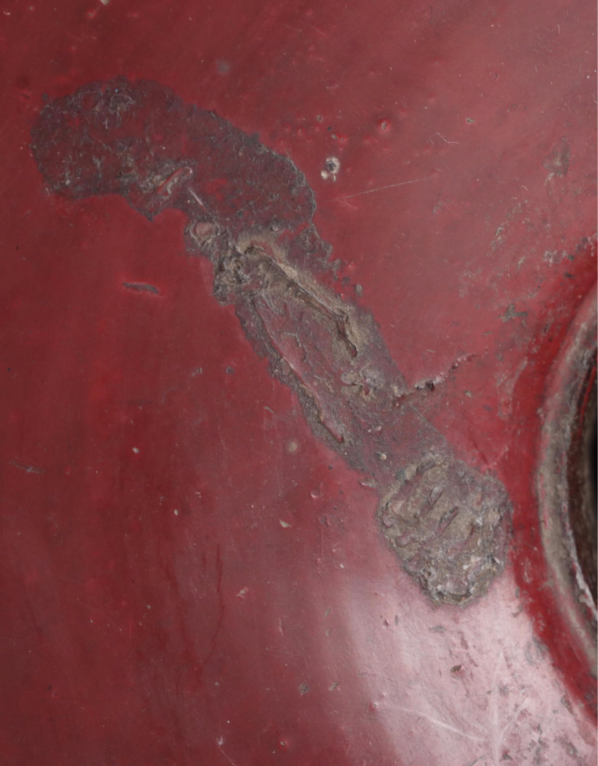 Vietnamese Red Lacquered Wood Buddhist Altar Temple Vase, Early 20th Century