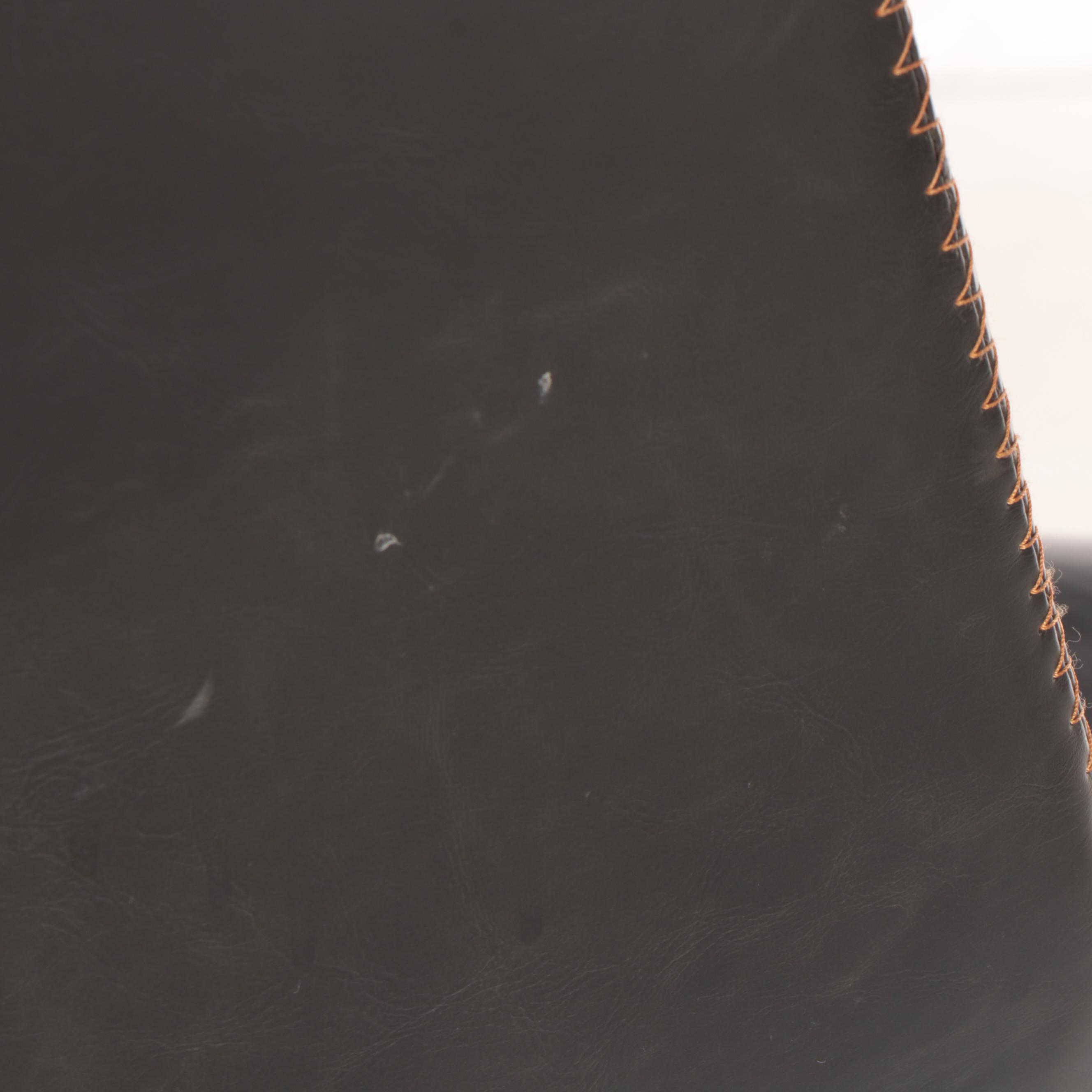 Four Contemporary Metal and Faux-Leather Bar Stools