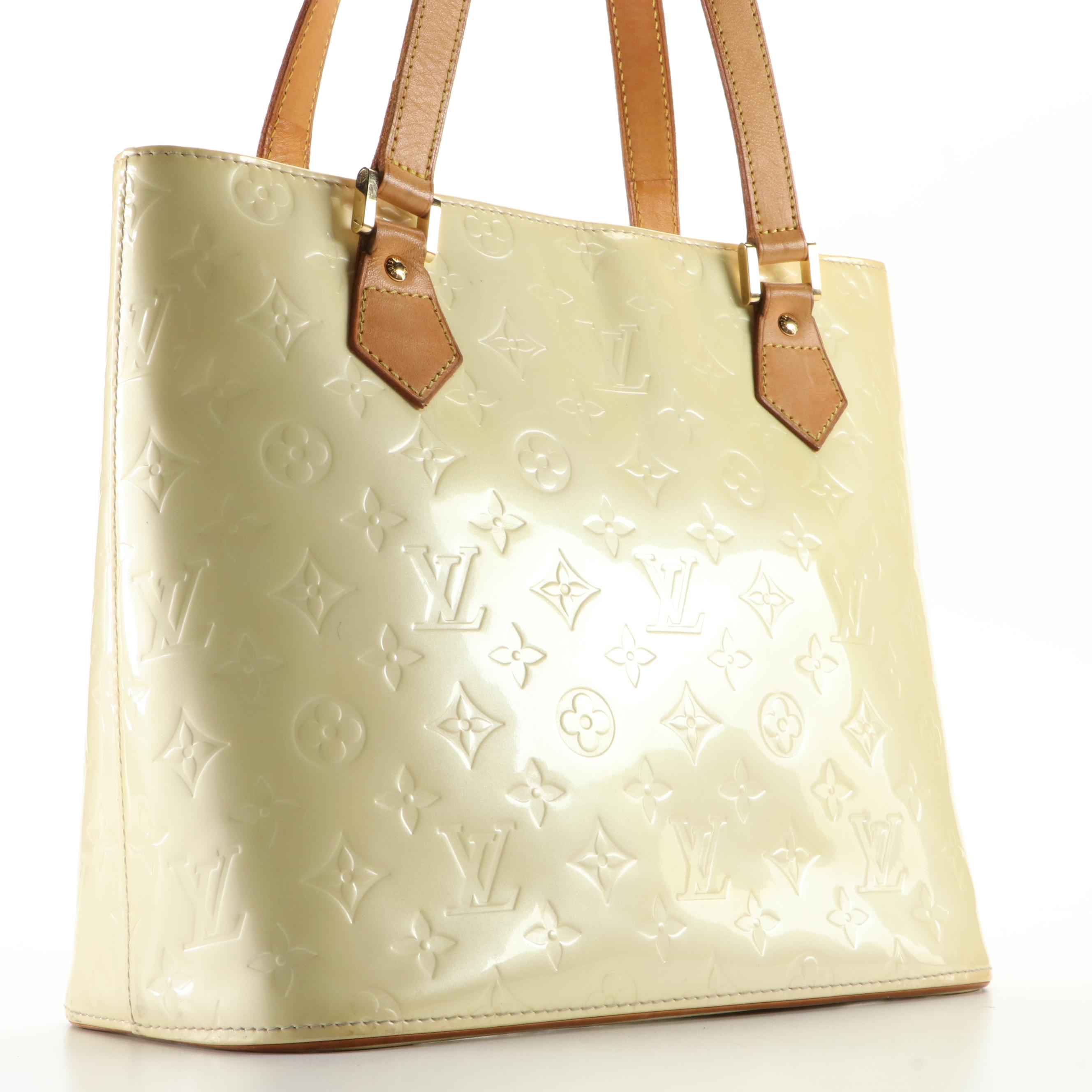 Louis Vuitton Houston Tote in Perle Monogram Vernis and Vachetta Leather