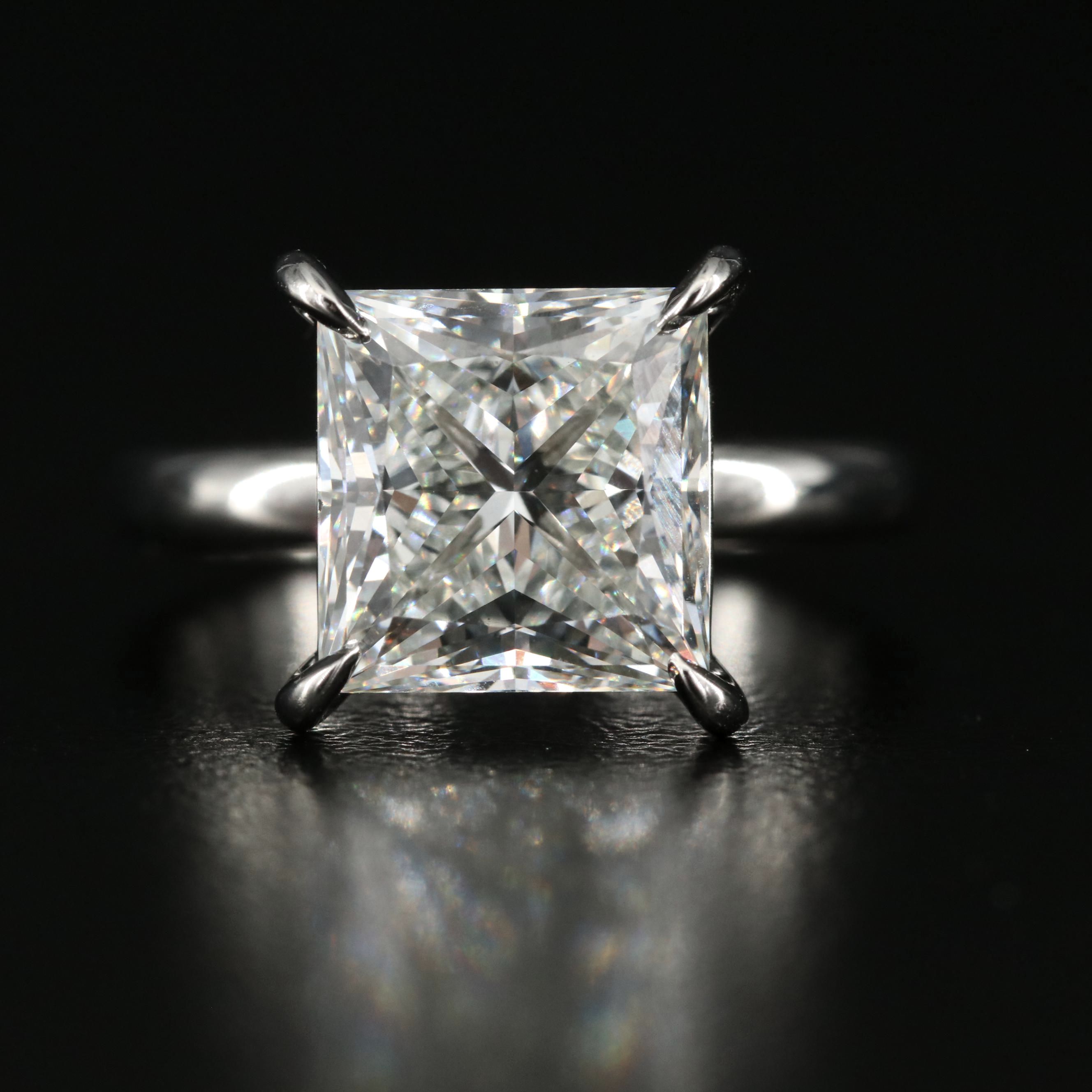Platinum 5.14 CT Lab Grown Diamond Ring with IGI Online Digital Report