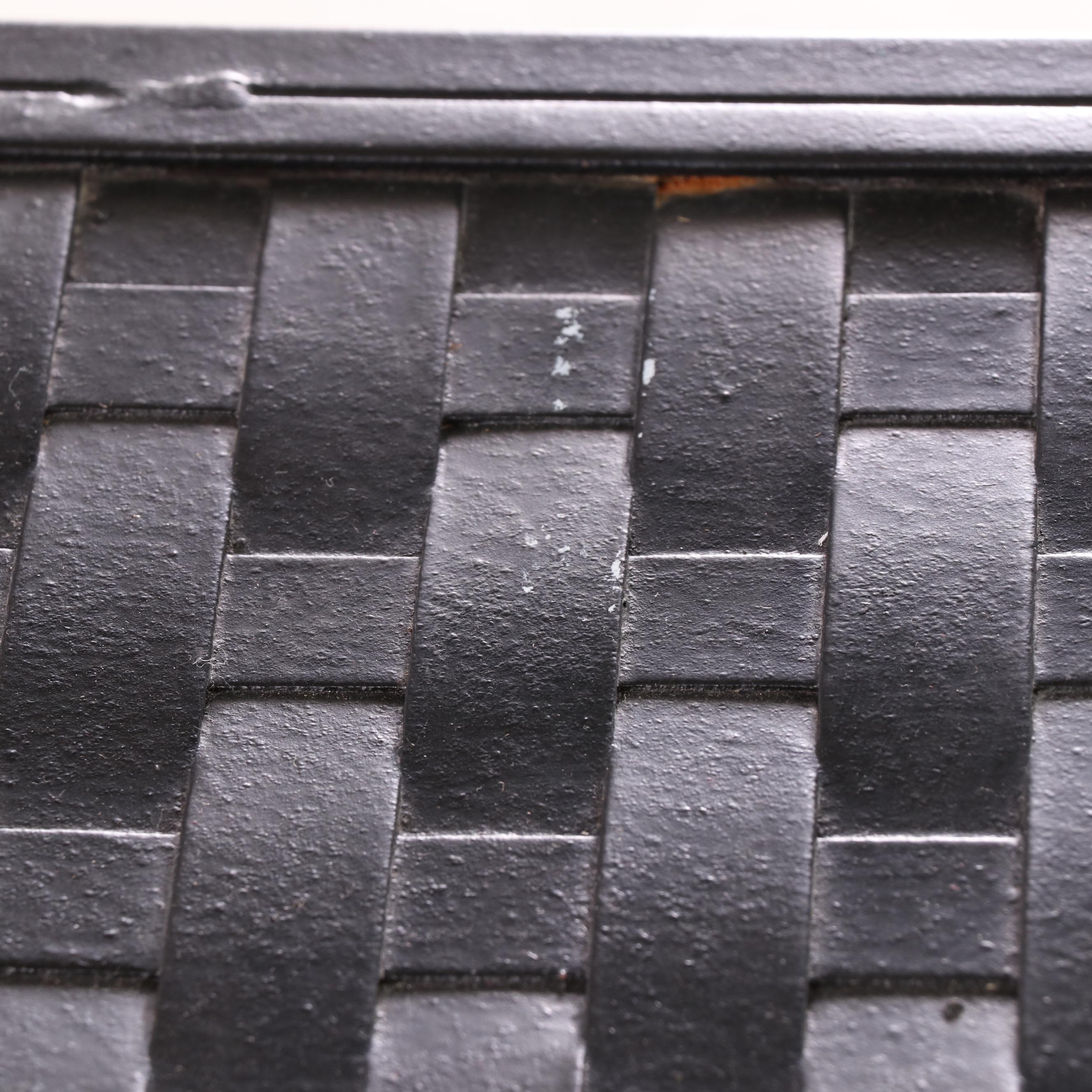 Patinated Metal and Travertine Top Console Table
