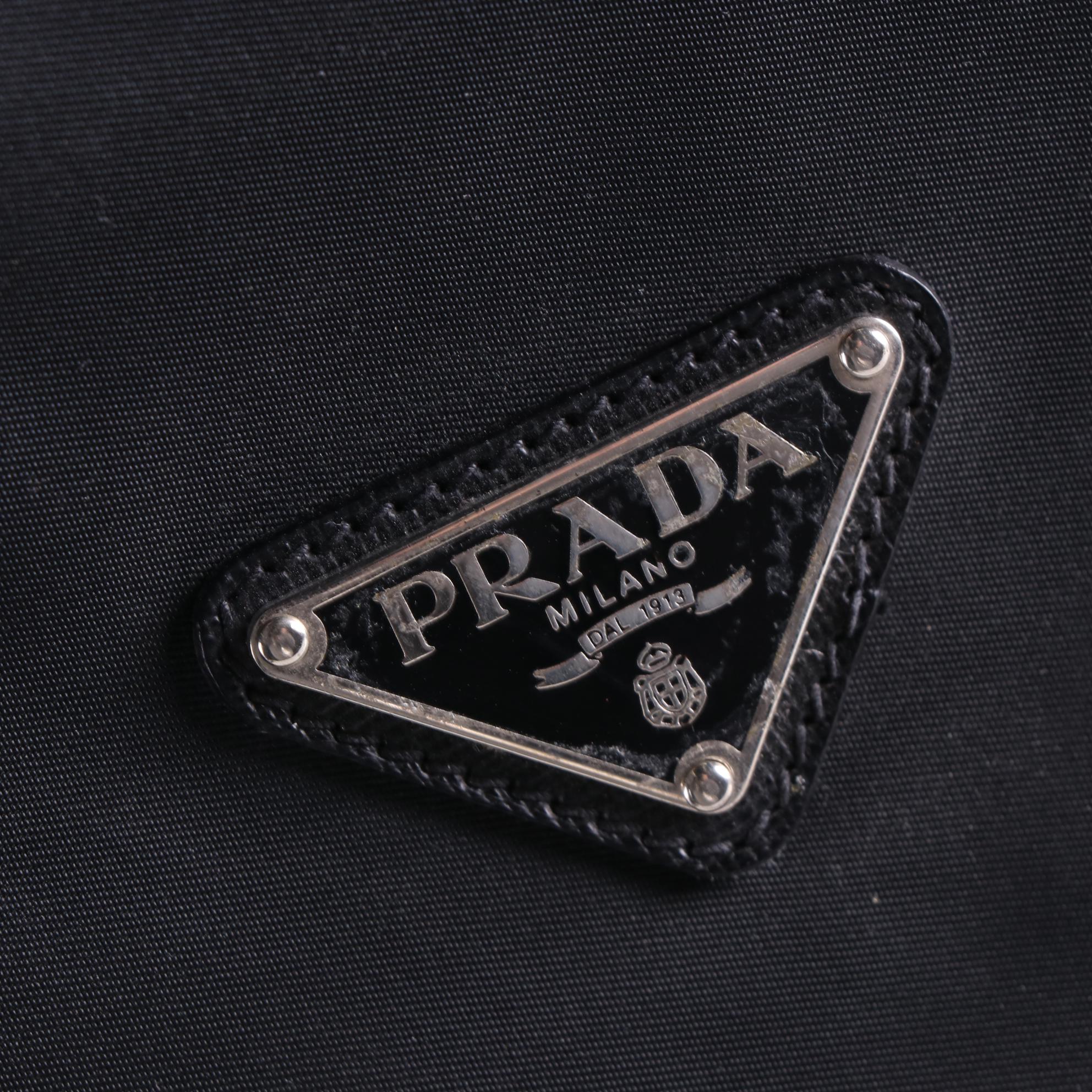 Prada Garment Bag in Black Nylon Gabardine and Saffiano Leather