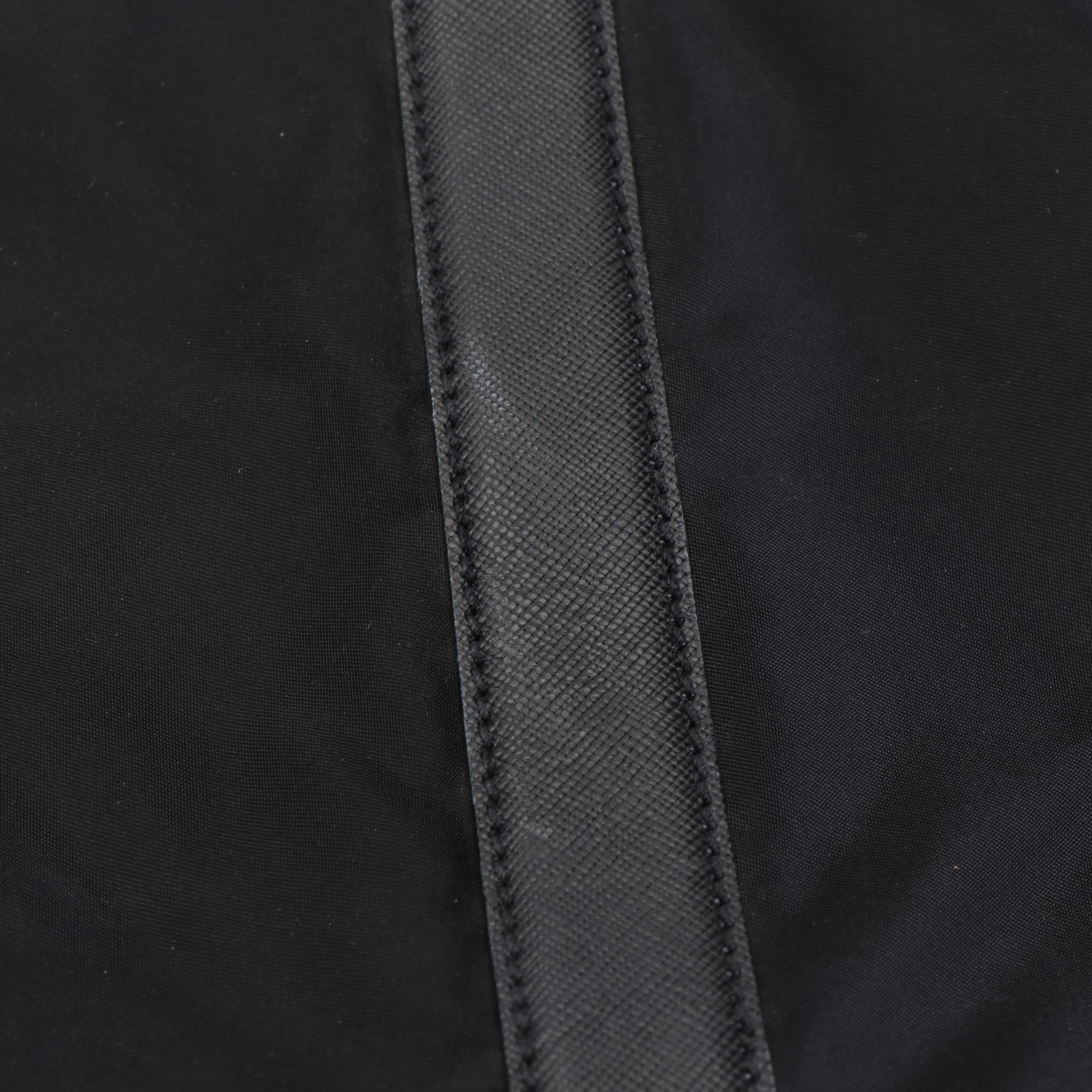 Prada Garment Bag in Black Nylon Gabardine and Saffiano Leather