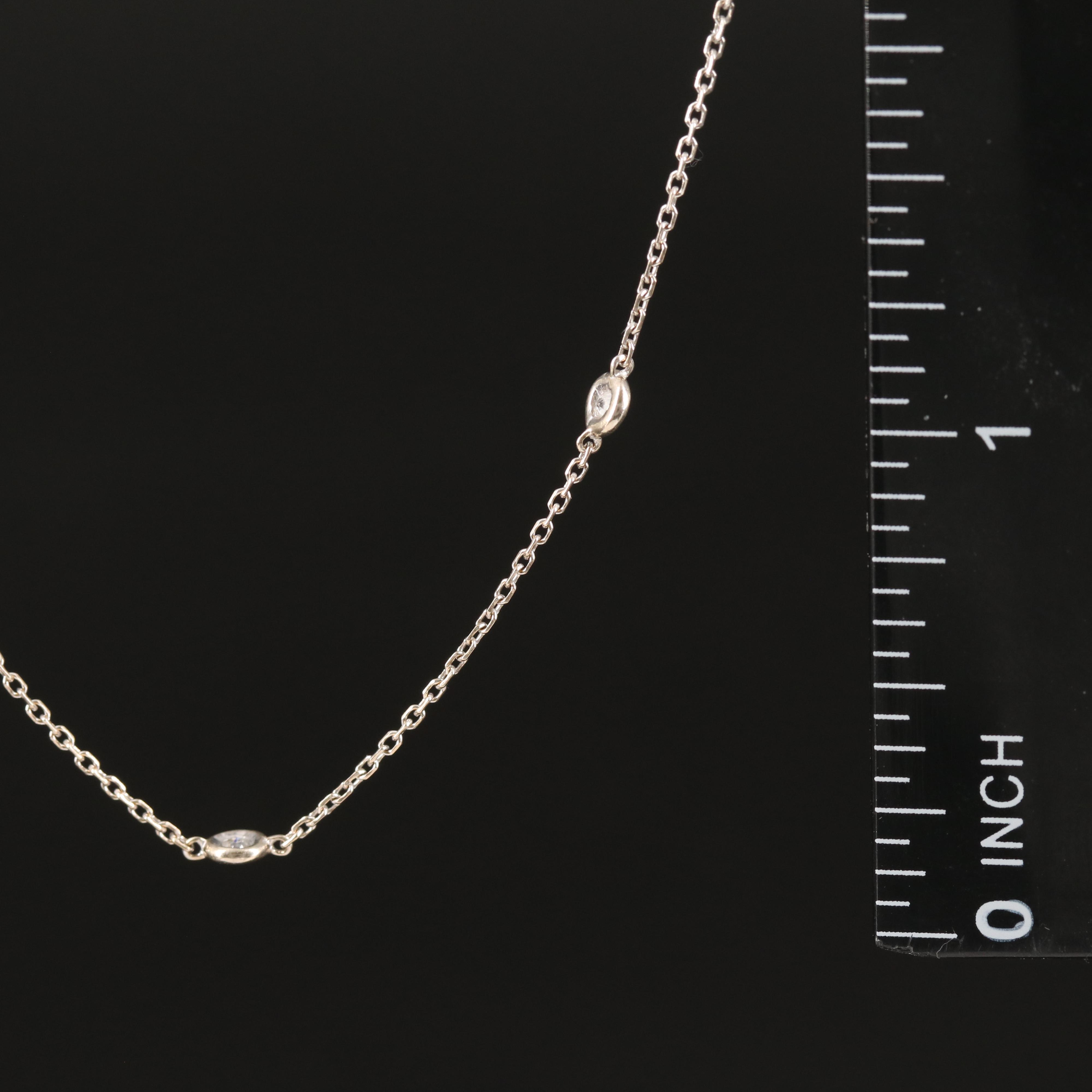 14K 0.20 CTW Diamond Station Necklace