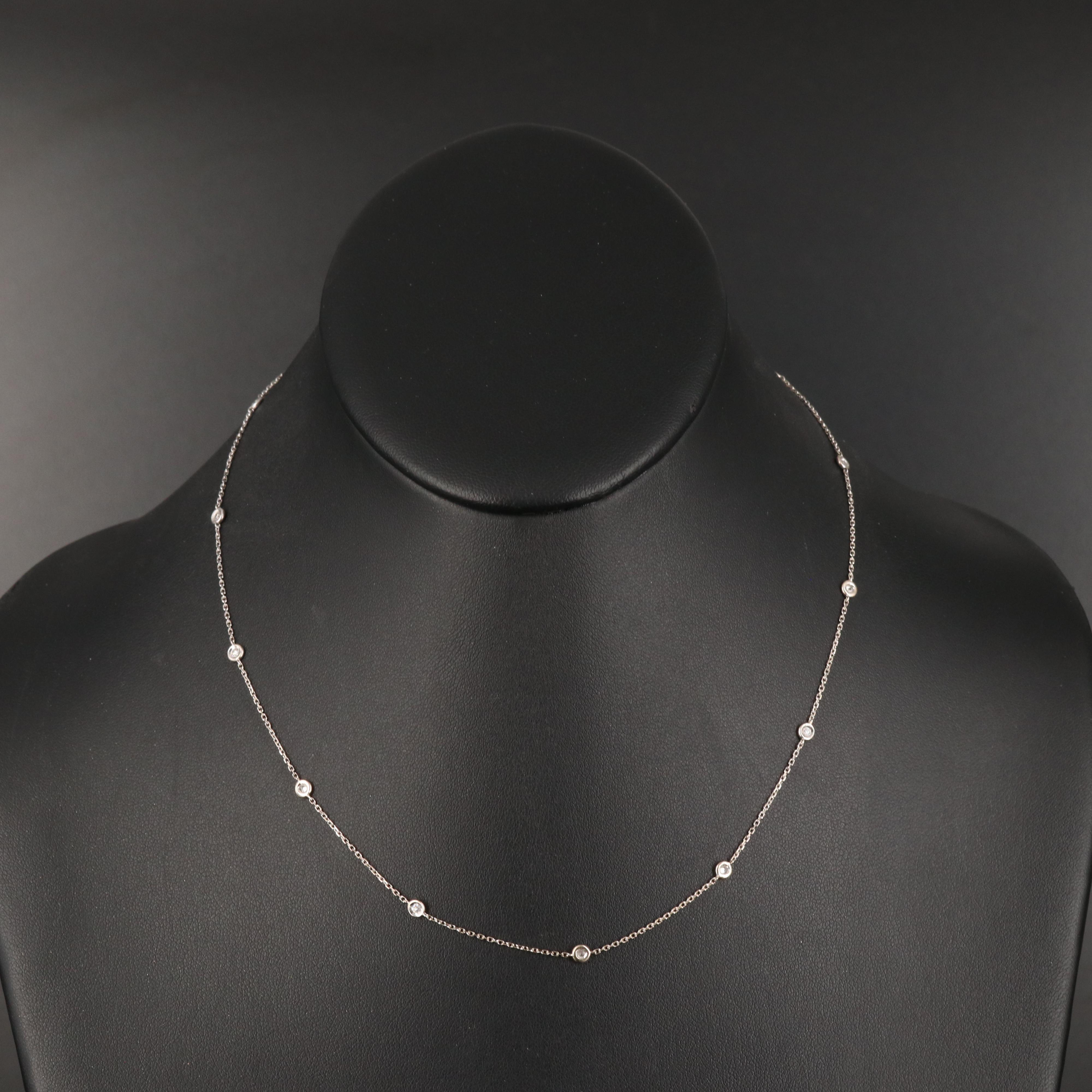 14K 0.20 CTW Diamond Station Necklace