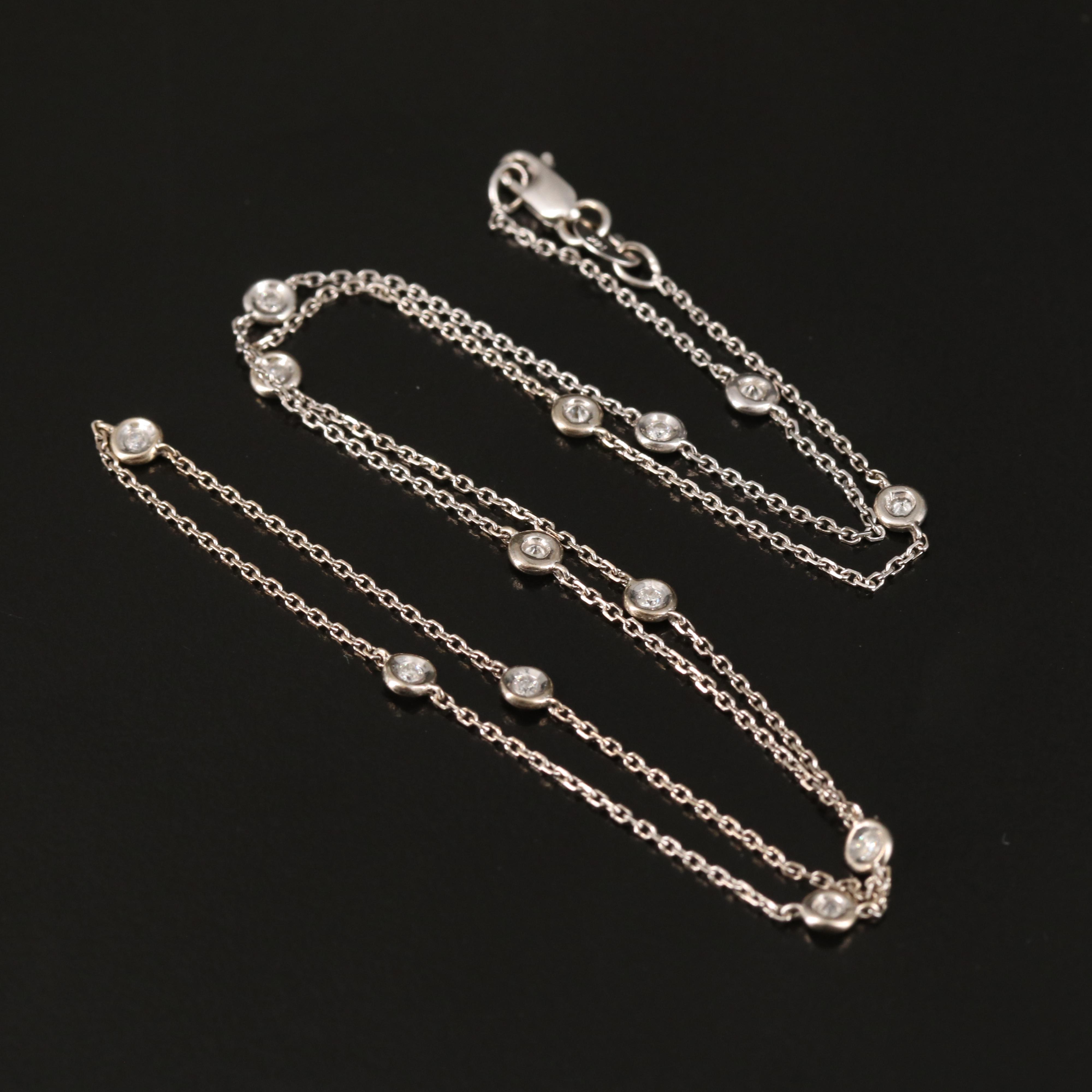 14K 0.20 CTW Diamond Station Necklace