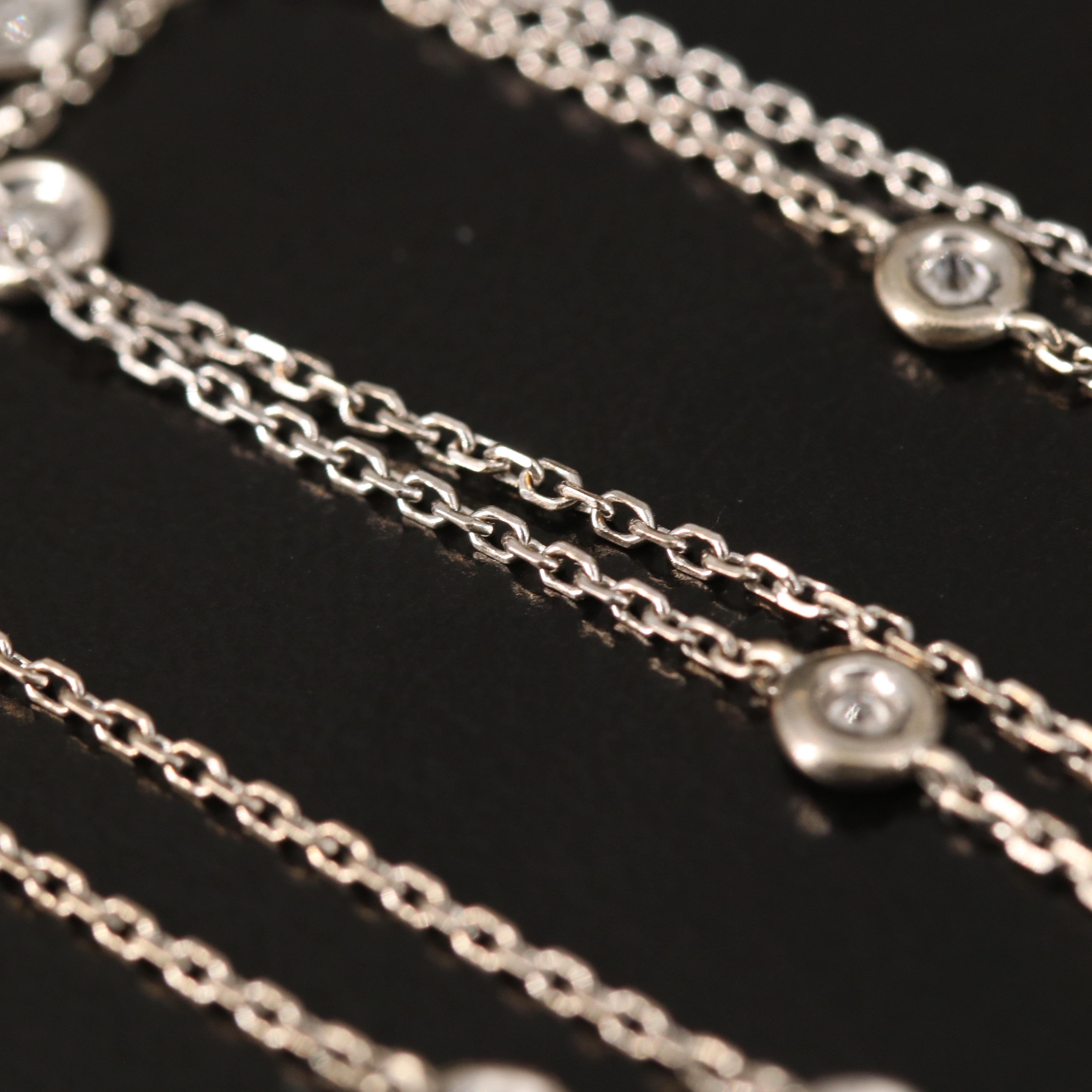 14K 0.20 CTW Diamond Station Necklace