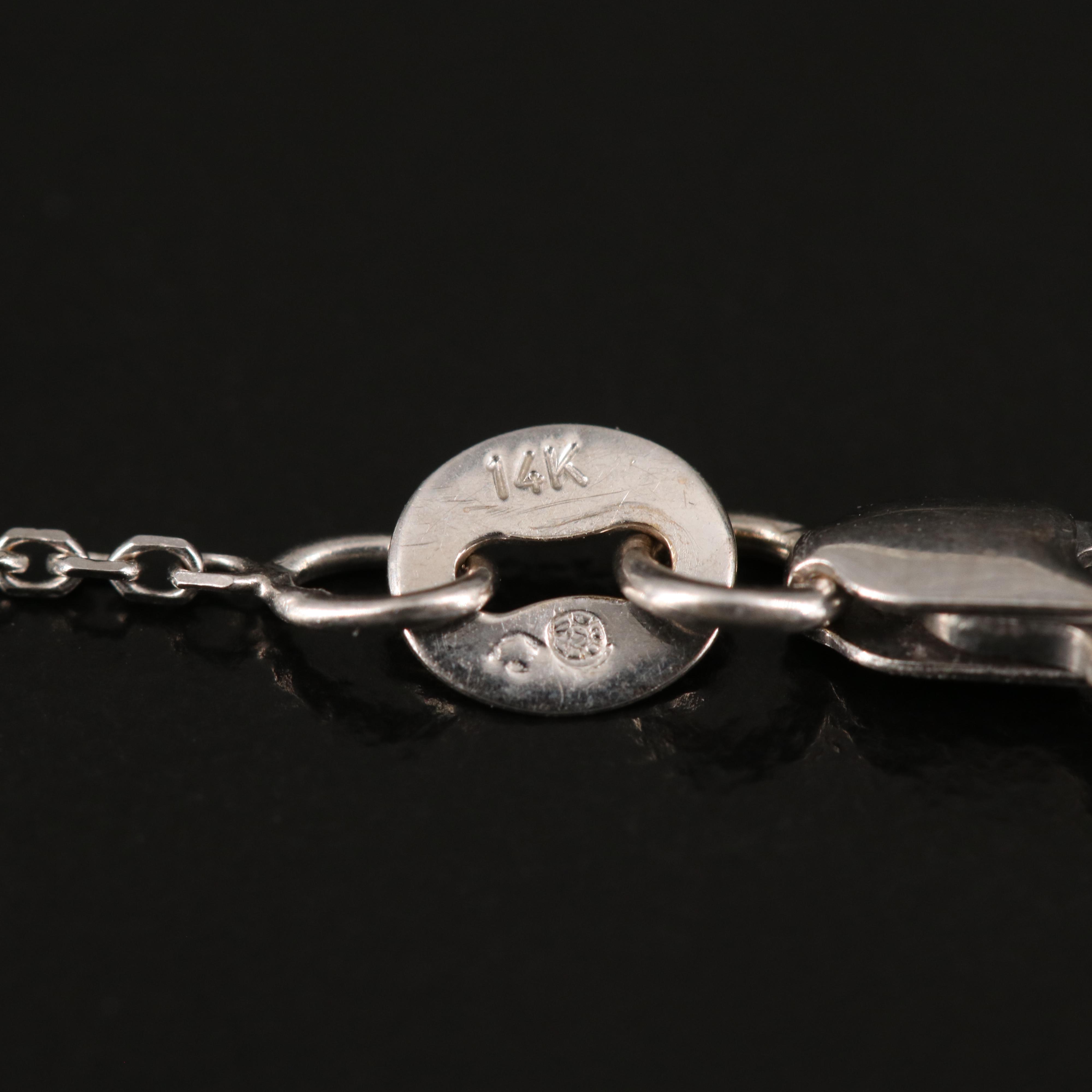 14K 0.20 CTW Diamond Station Necklace