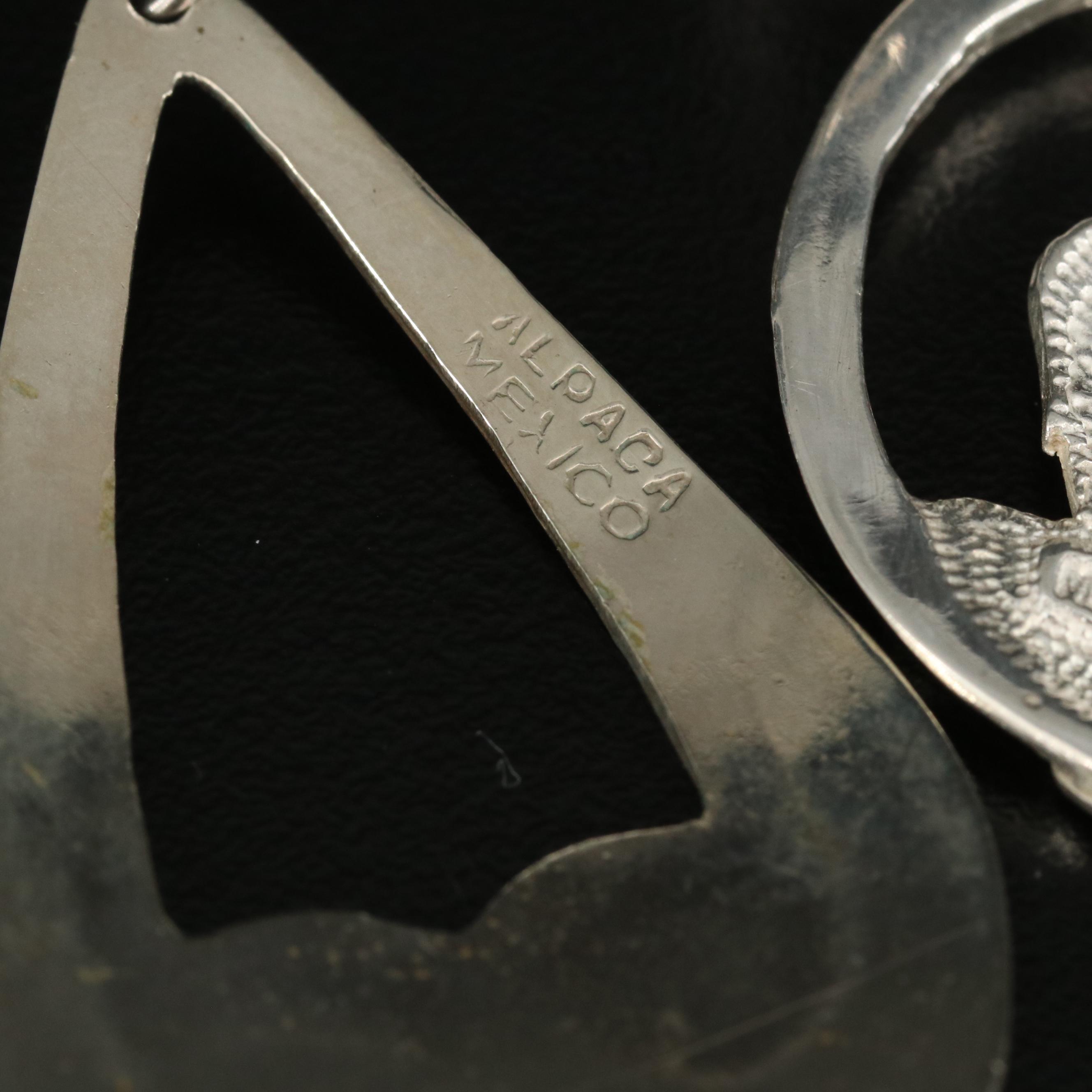 Figural Nude, Mosaic Inlay, Sterling and Gemstones Featured in Earrings