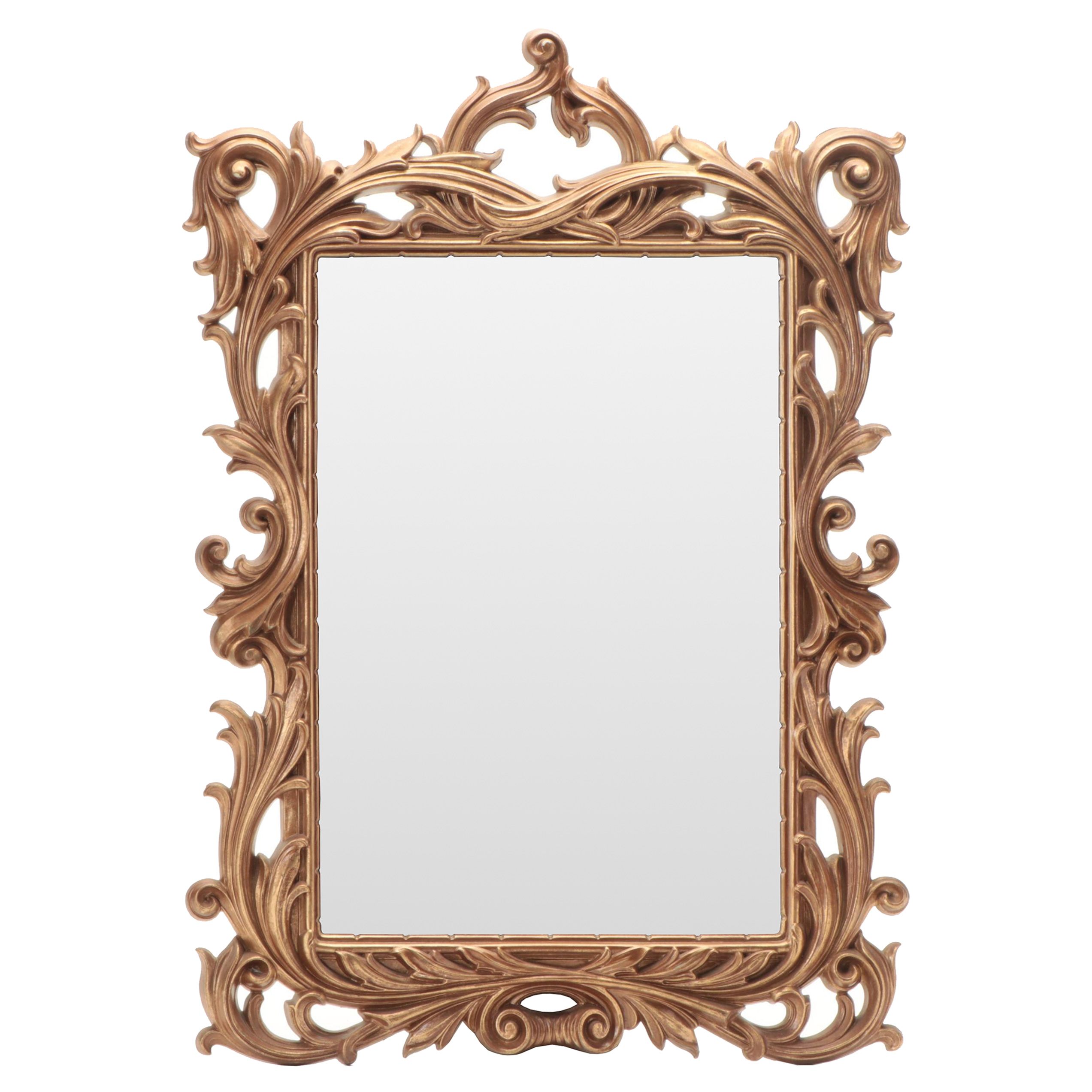 Turner Rococo Style Foliate Gilt Framed Wall Mirror, Mid-20th Century
