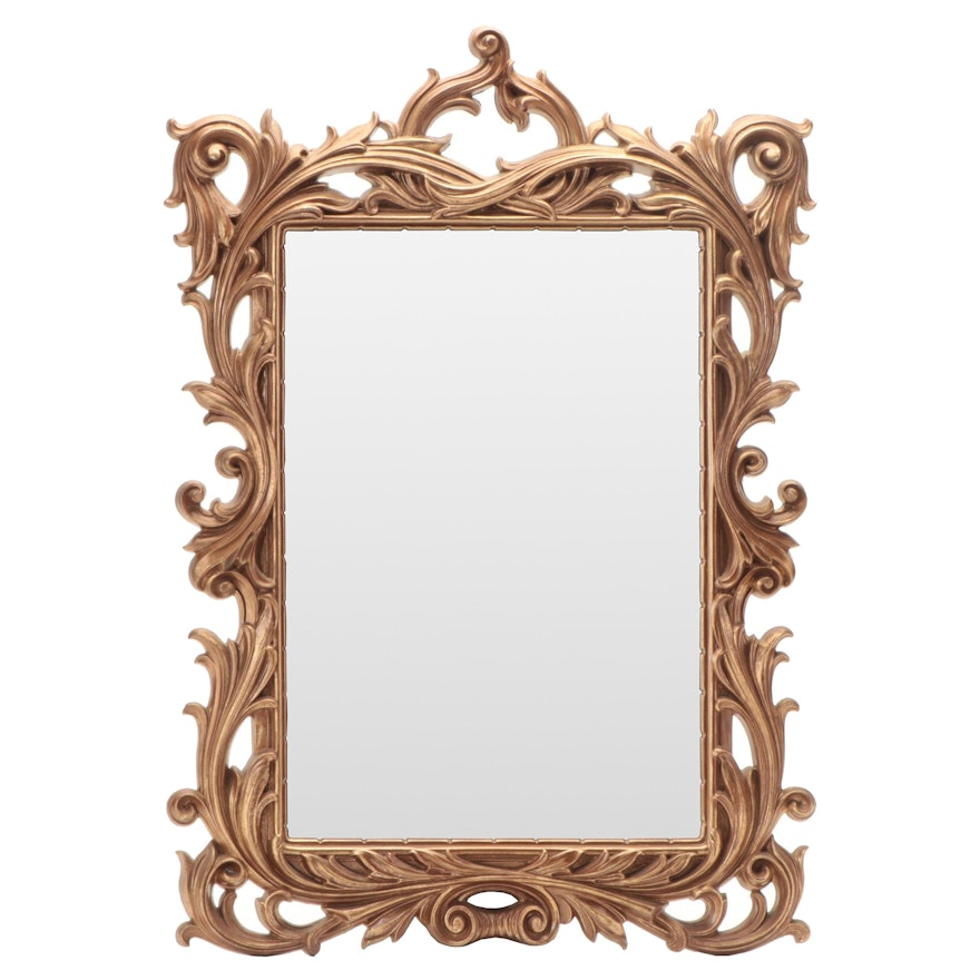 Turner Rococo Style Foliate Gilt Framed Wall Mirror, Mid-20th Century