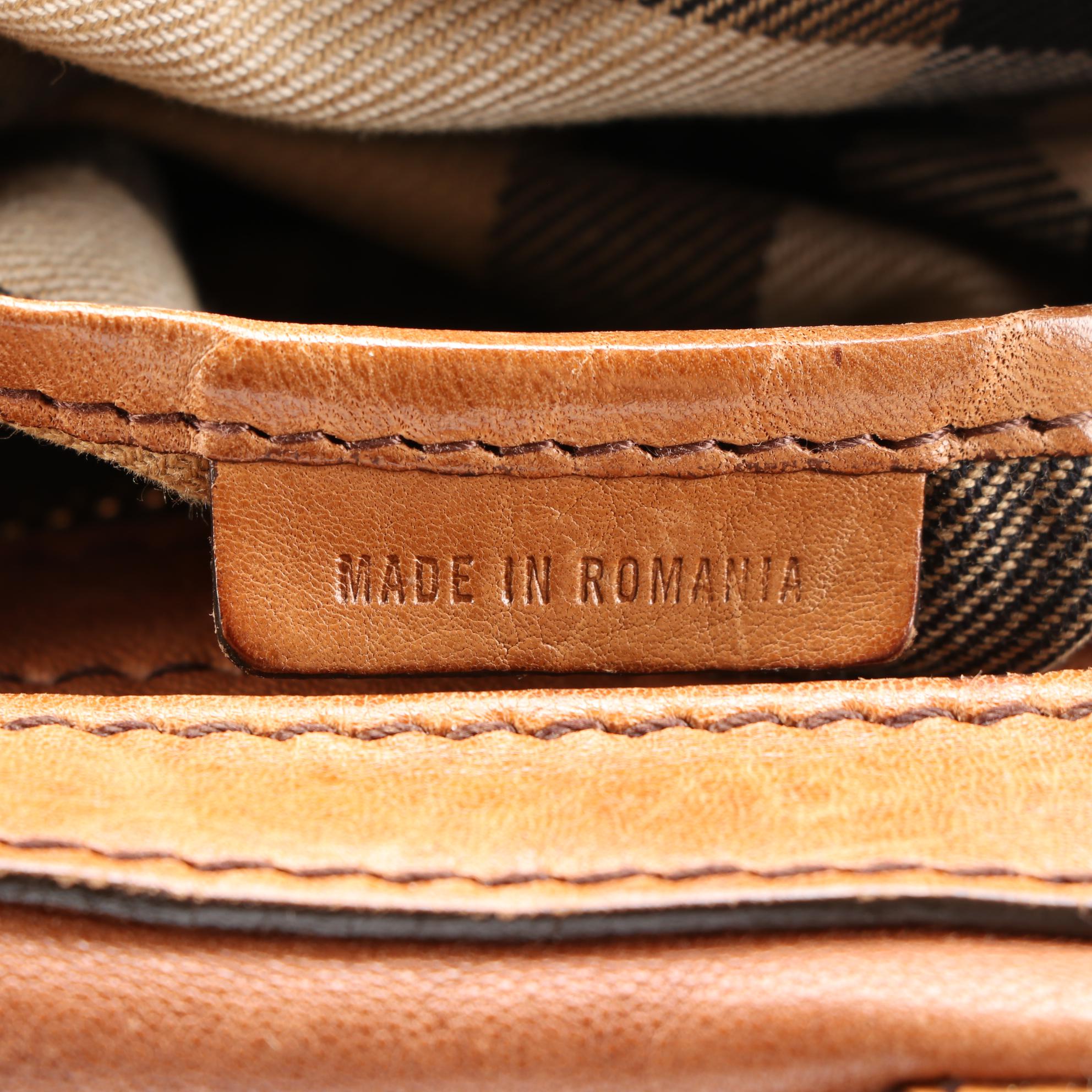 Burberry Top Handle Tote in Bicolor Leather with Shoulder Strap