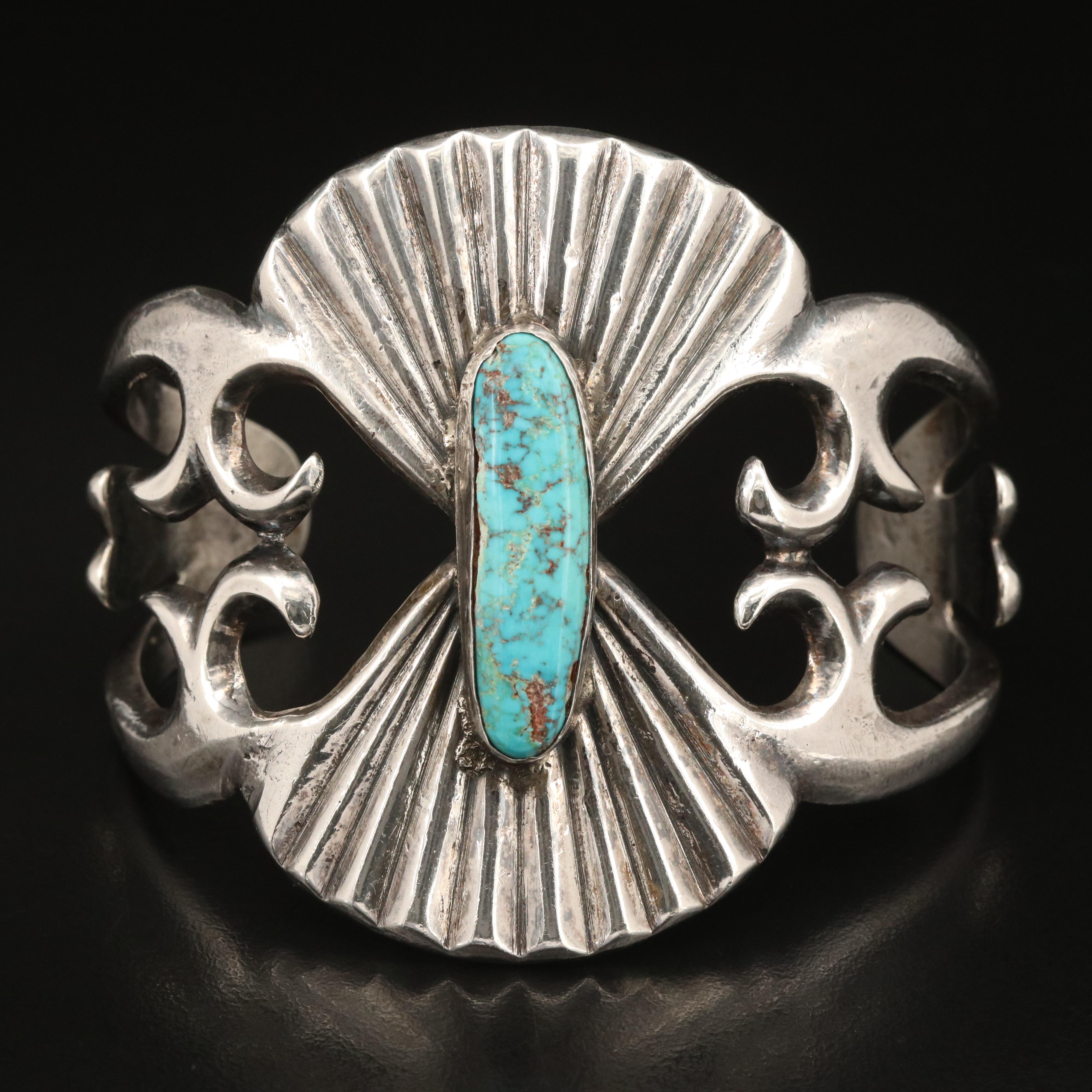 Southwestern Sterling Turquoise Cuff