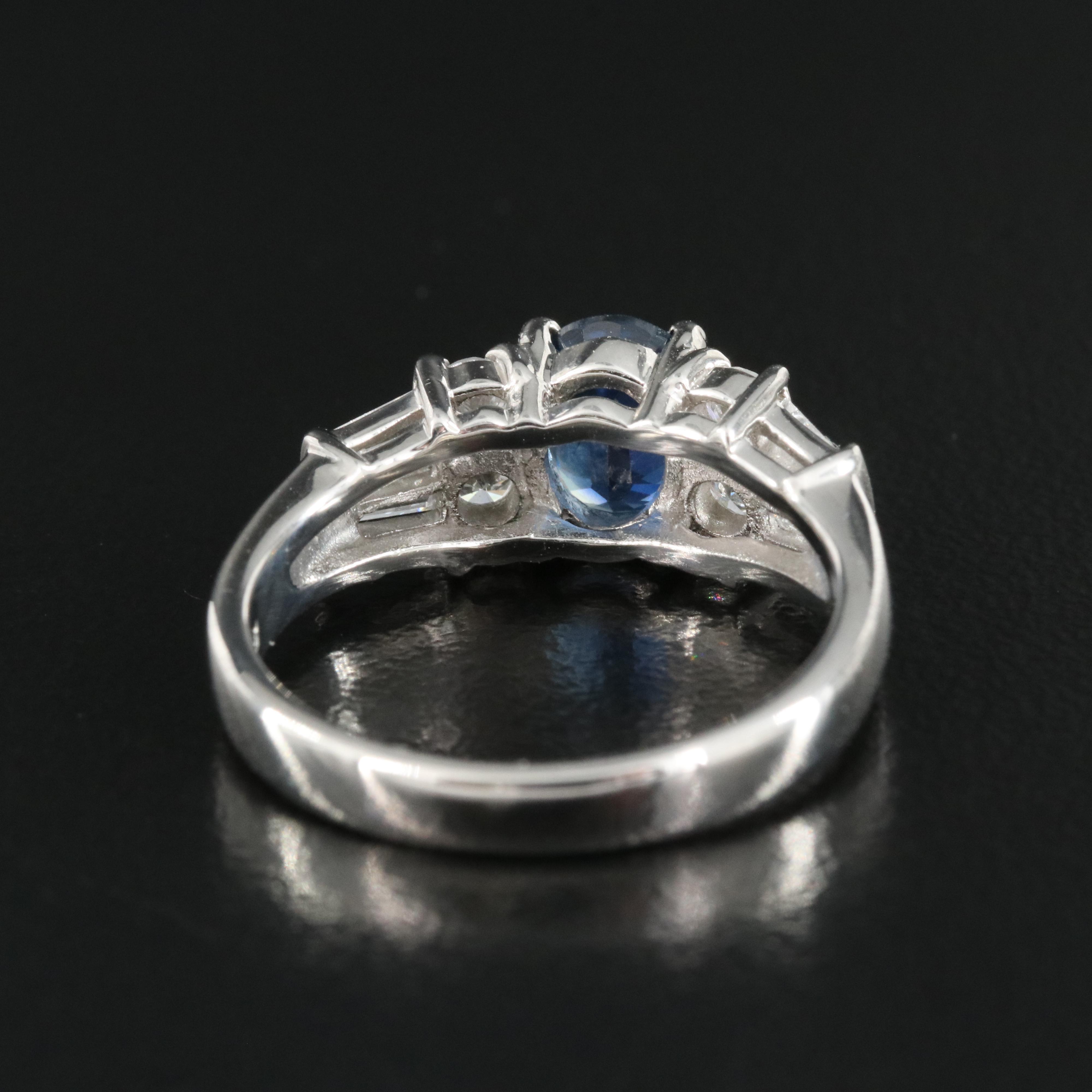 Platinum 1.24 CT Sapphire and Diamond Ring