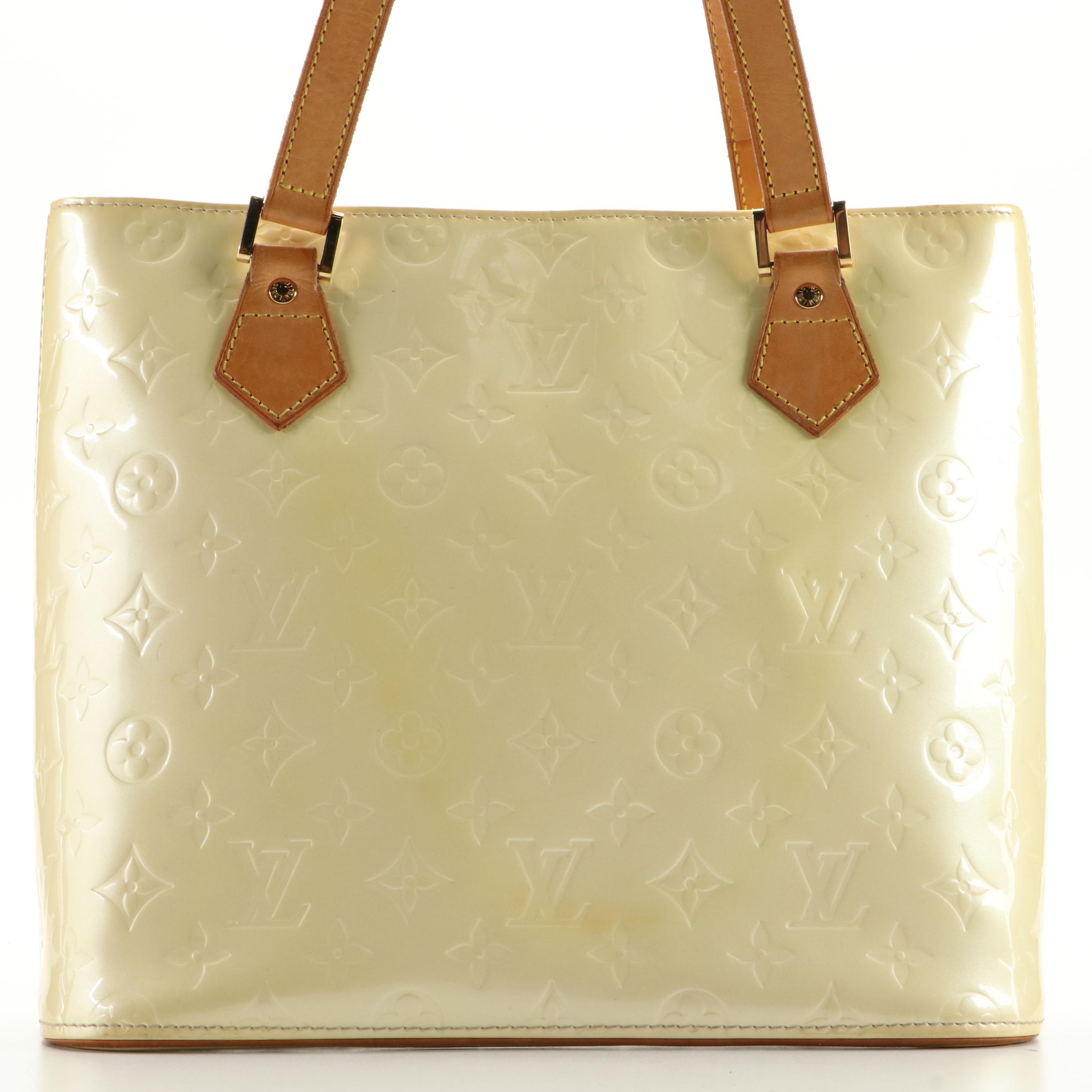 Louis Vuitton Houston Tote in Perle Monogram Vernis and Vachetta Leather