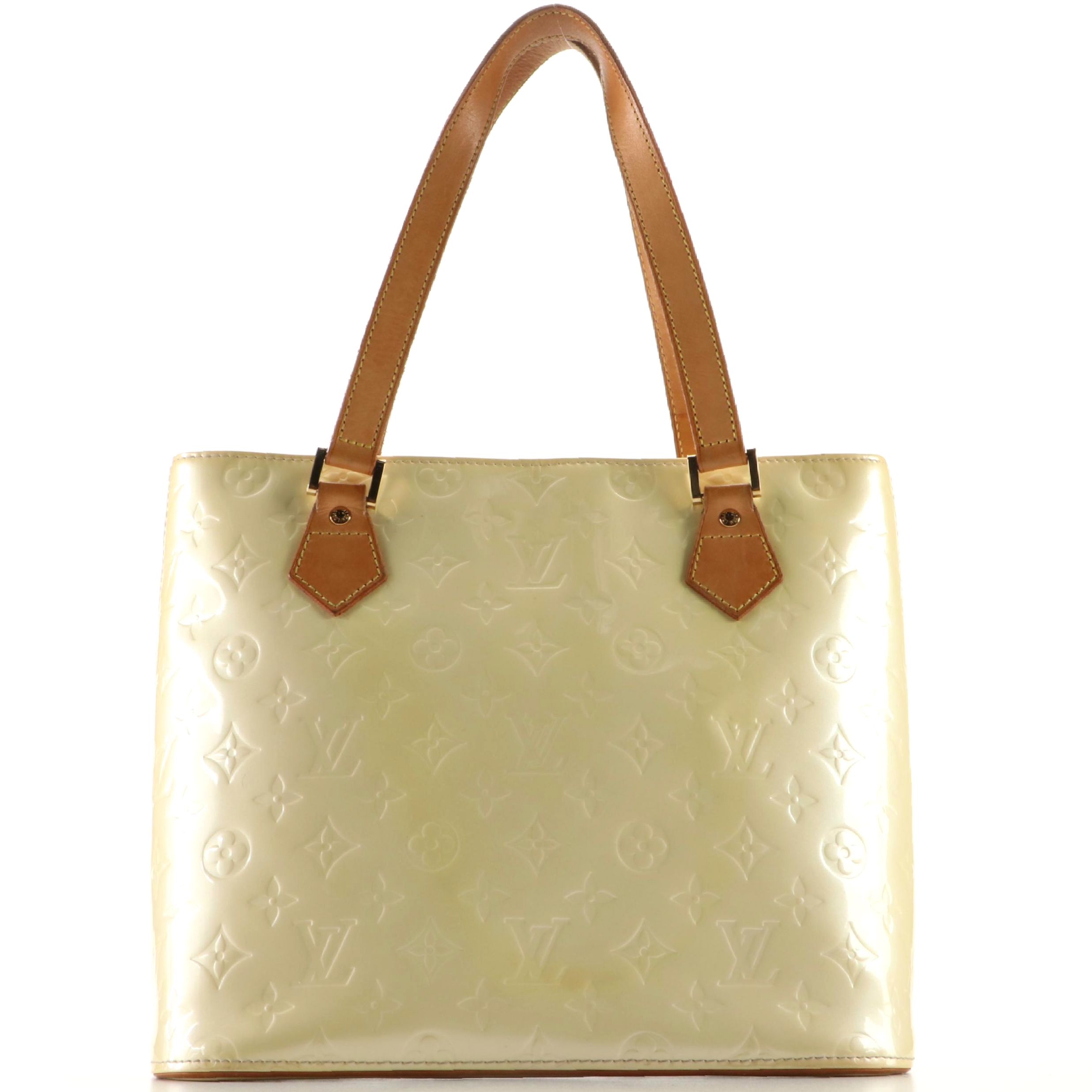 Louis Vuitton Houston Tote in Perle Monogram Vernis and Vachetta Leather