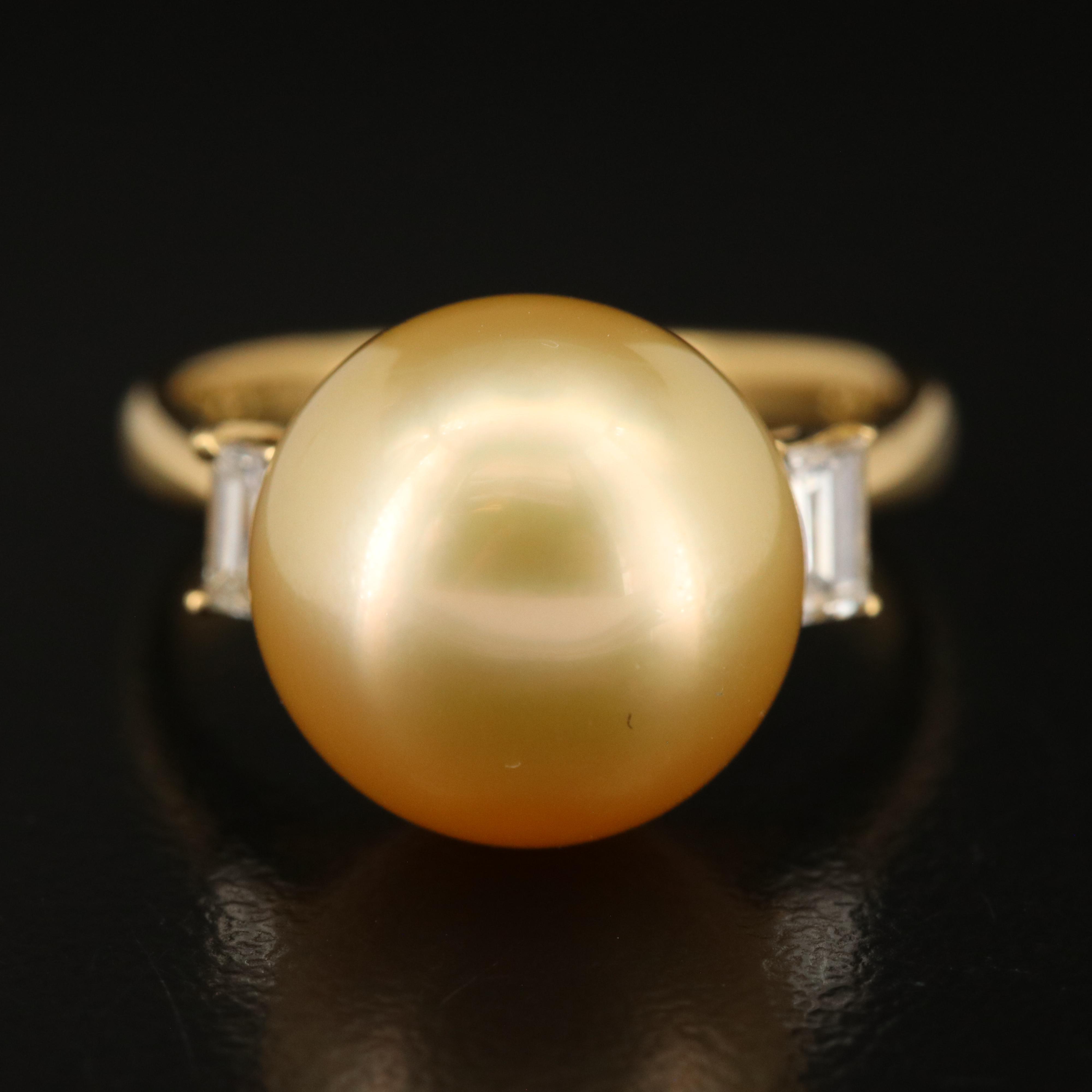 18K Pearl and Diamond Ring