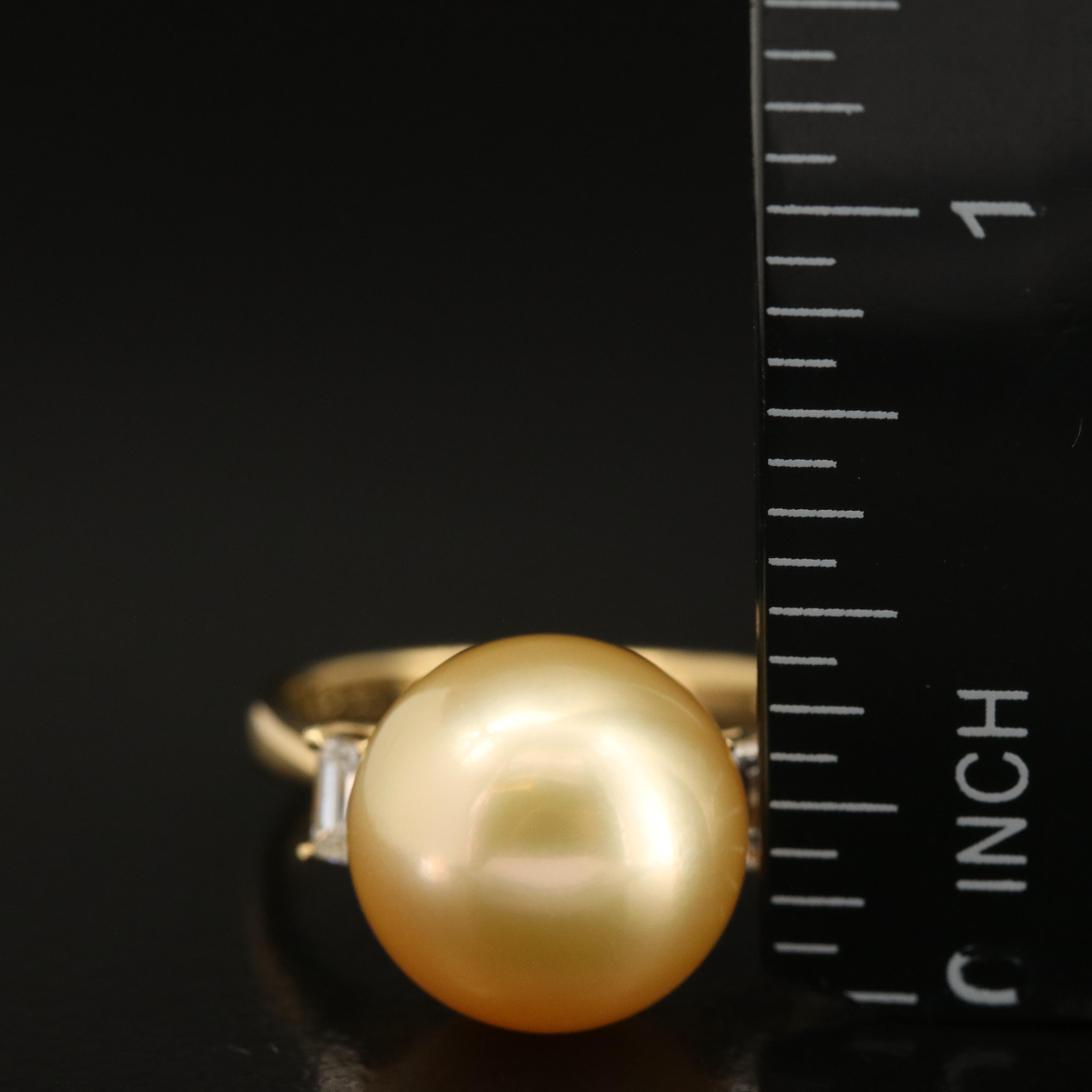 18K Pearl and Diamond Ring