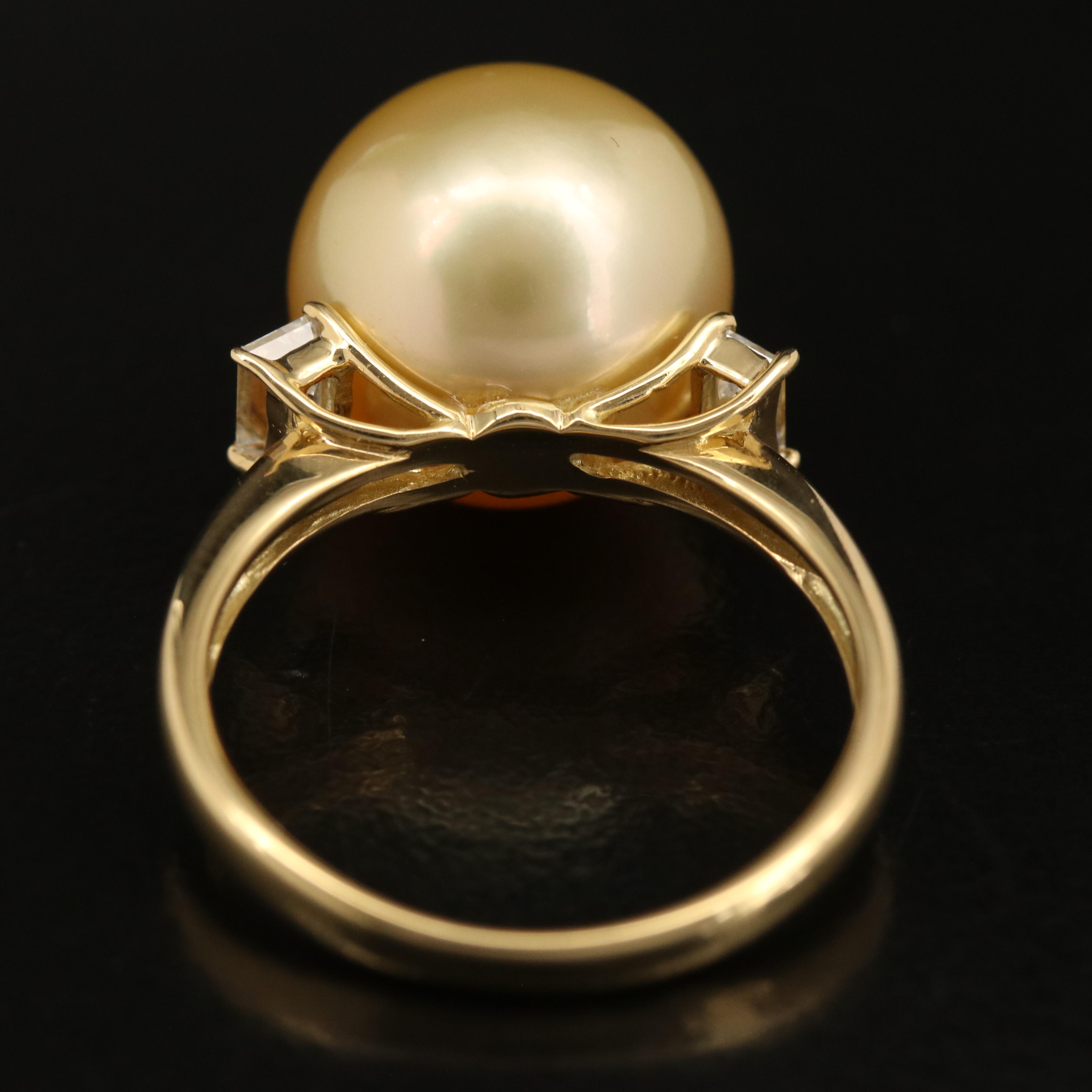 18K Pearl and Diamond Ring
