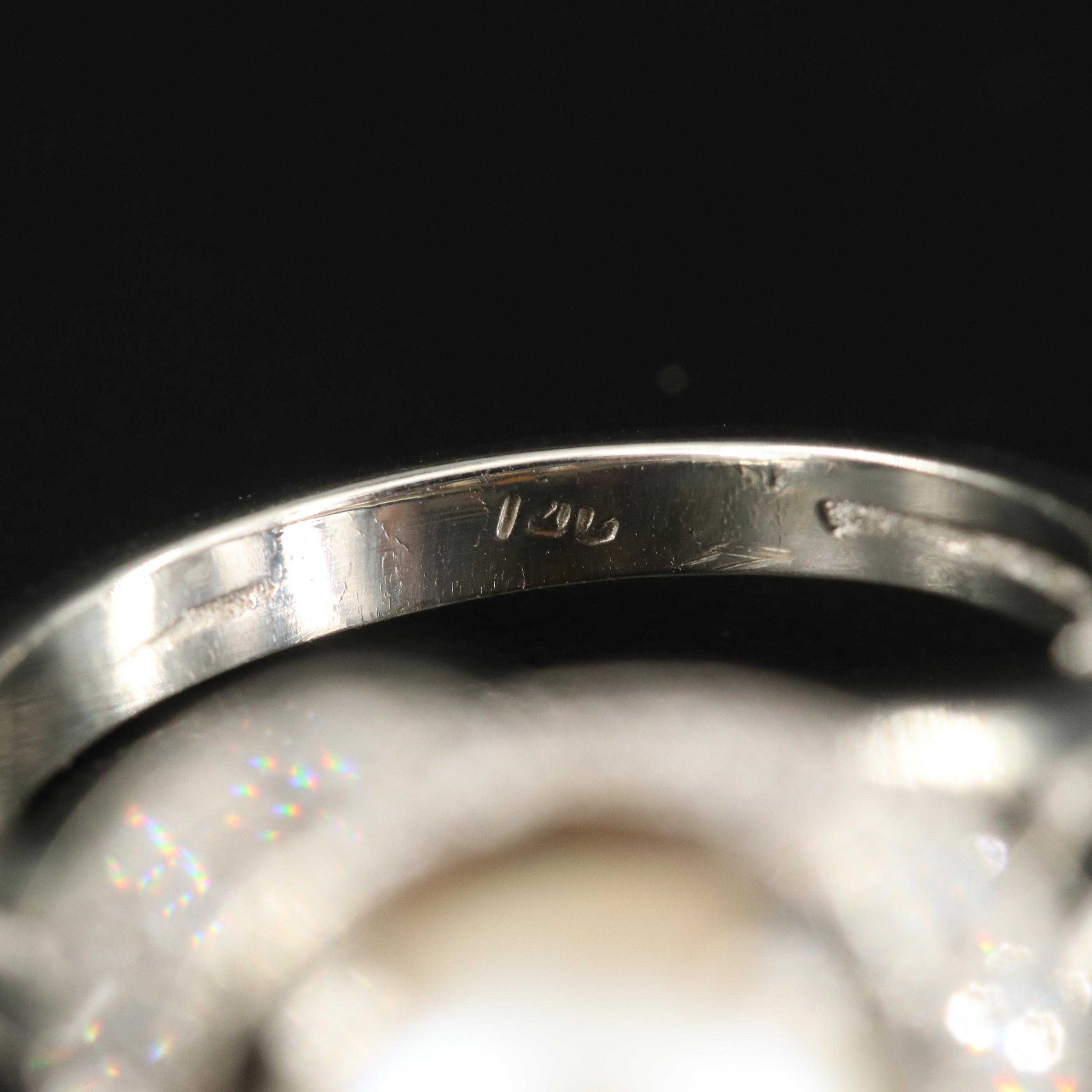 14K Pearl and Diamond Ring