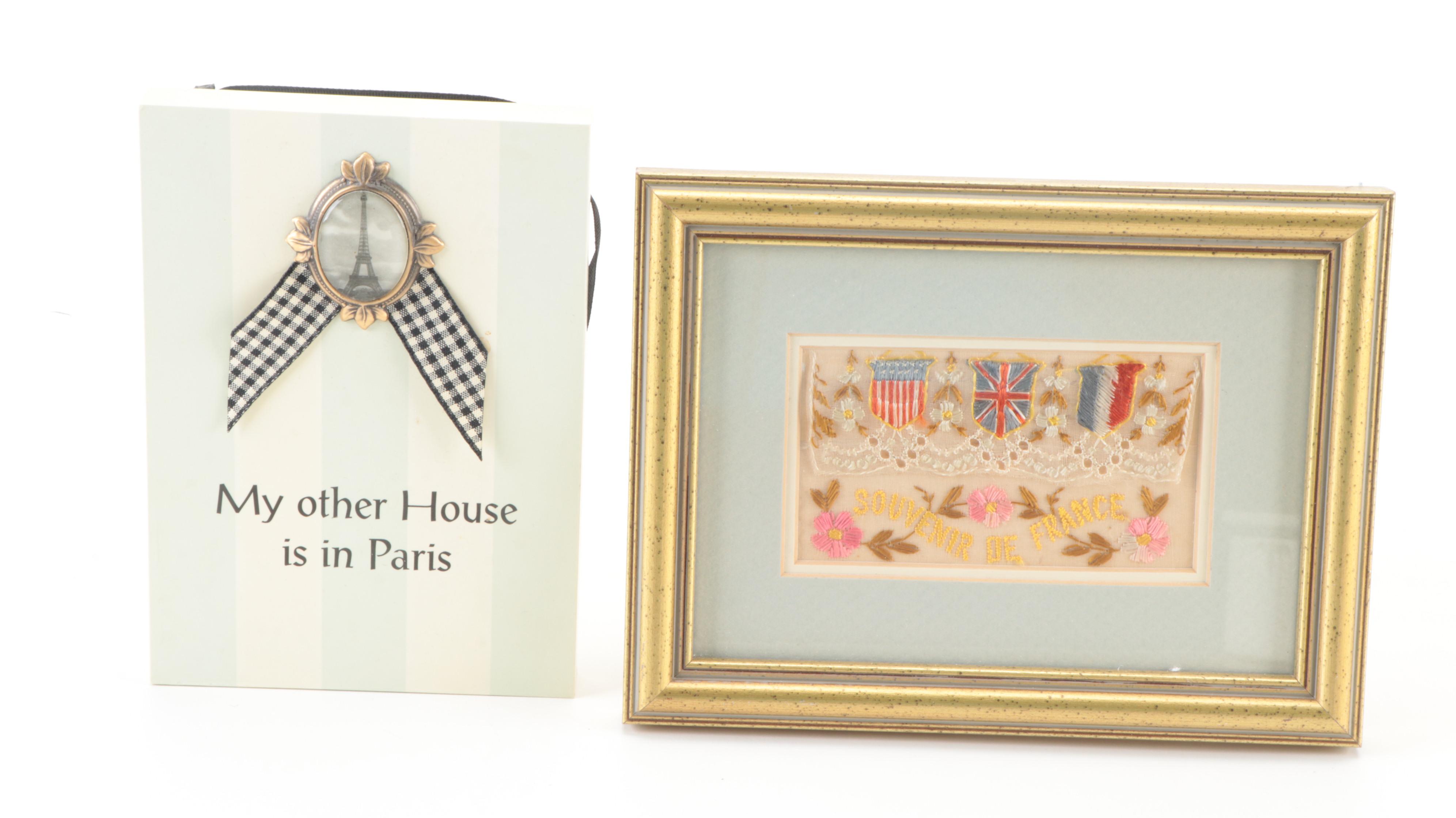 Punched Gilt Metal Fleur de Lis Table Lamp with More Parisian Style Decor