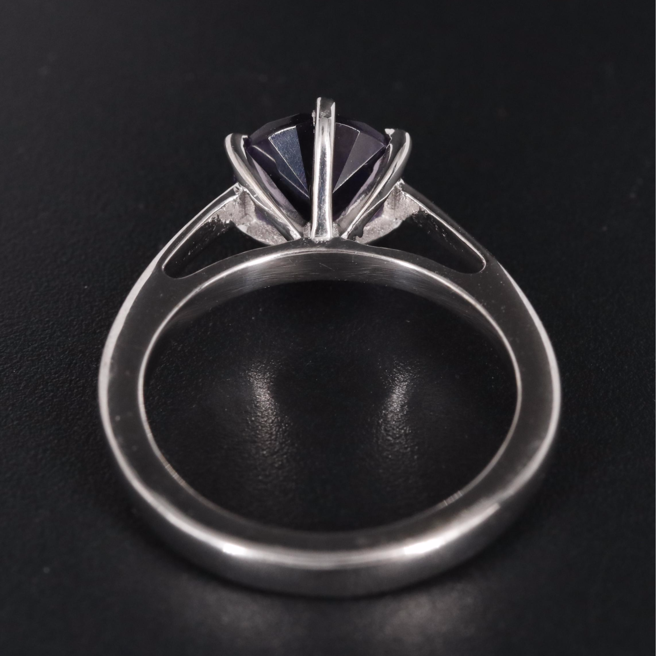 Sterling Amethyst Solitaire Ring