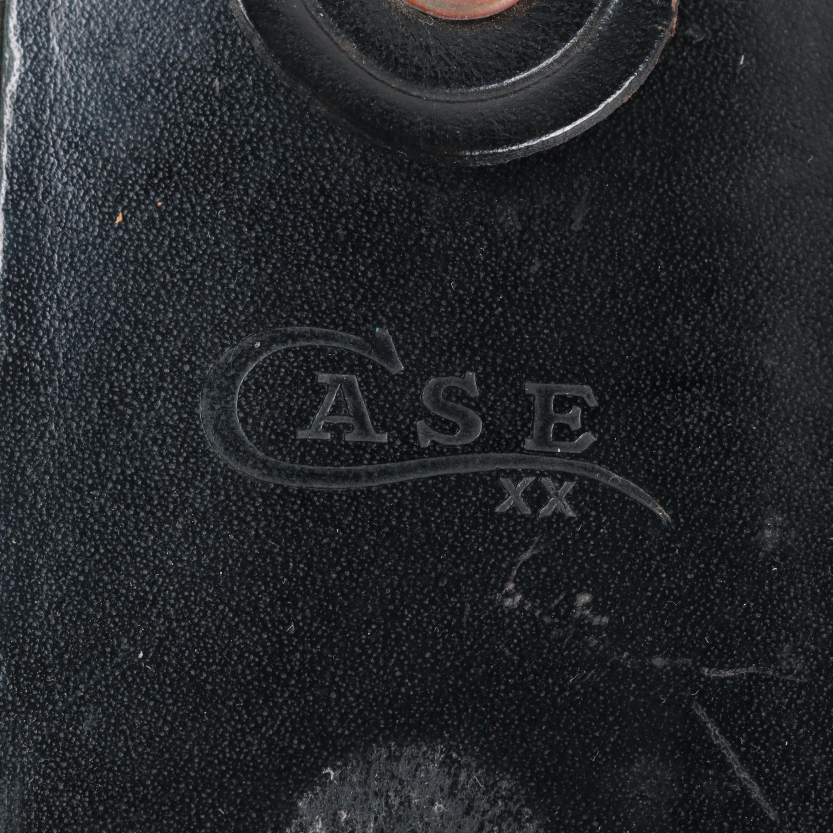 Case Brass and Antler Handled Bowie Knife with Scabbard, 1992