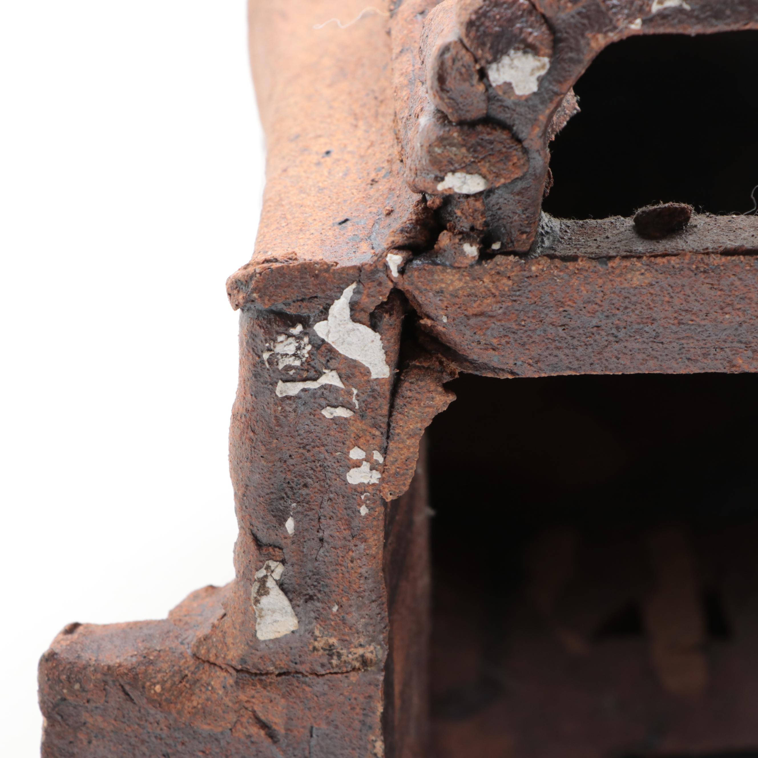 Handcrafted Earthenware House Sculpture