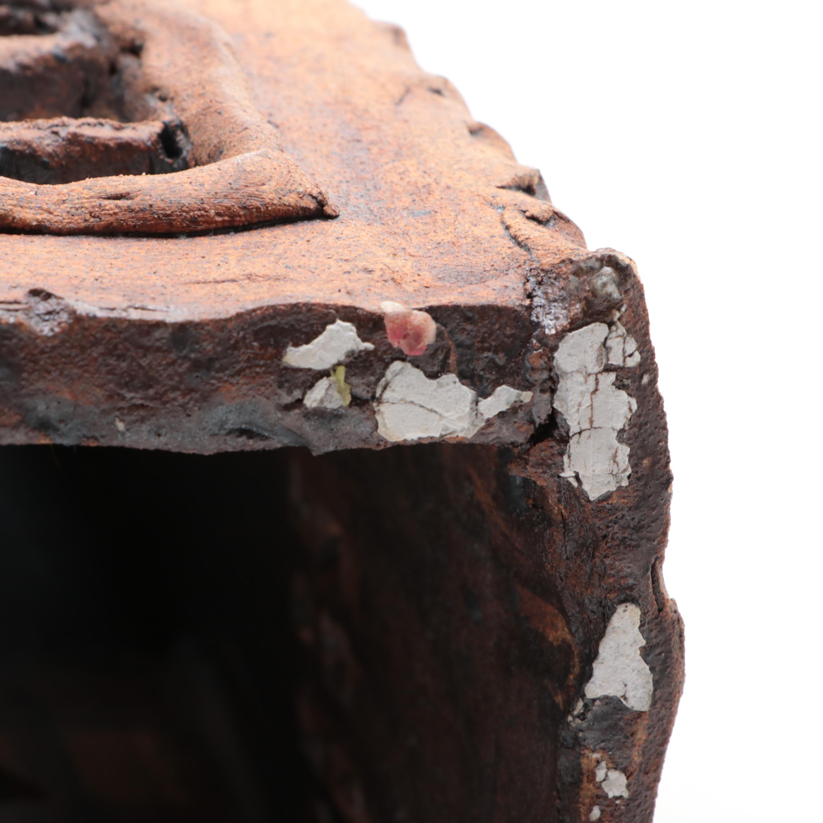 Handcrafted Earthenware House Sculpture