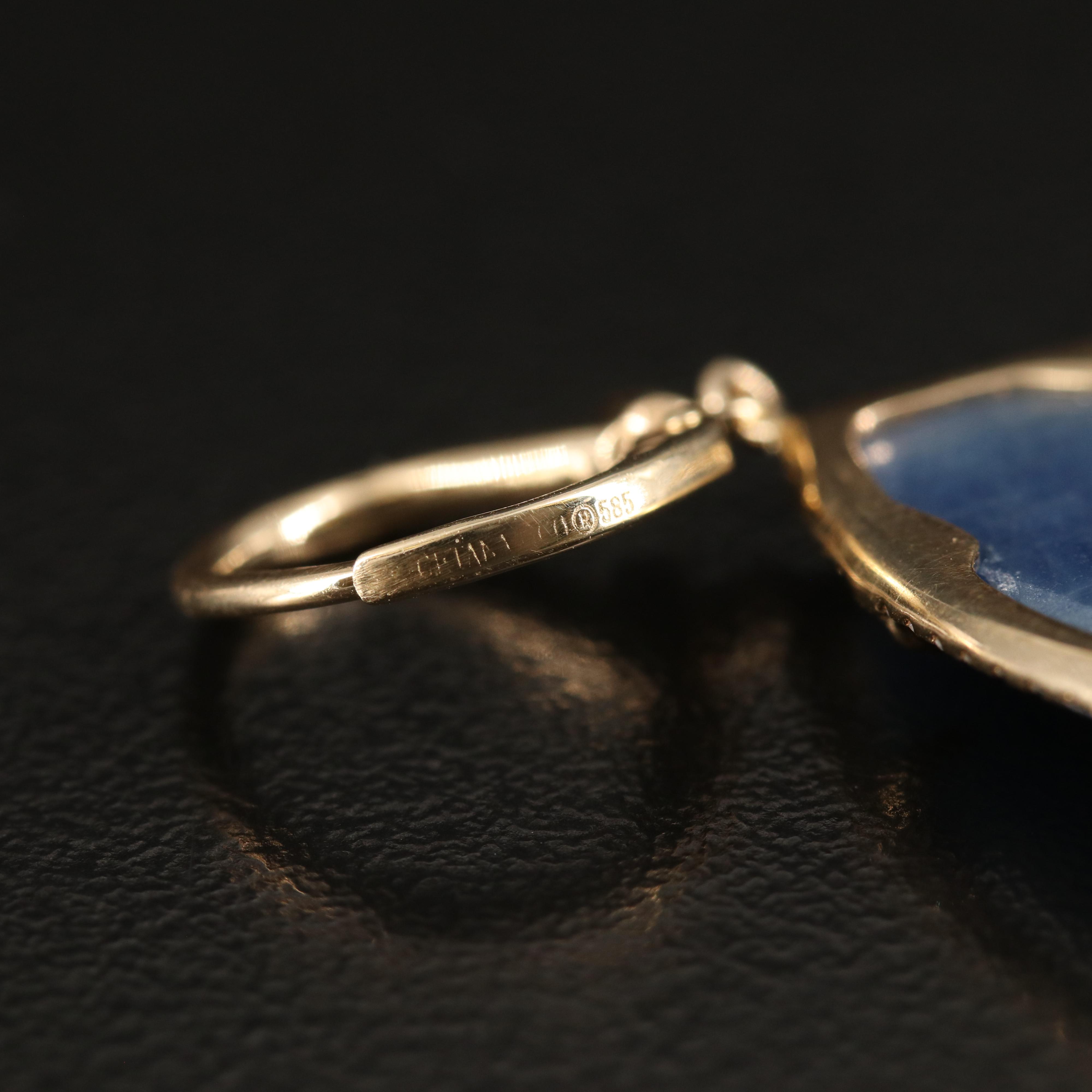 14K Sapphire Teardrop Earrings Encircled with Diamonds