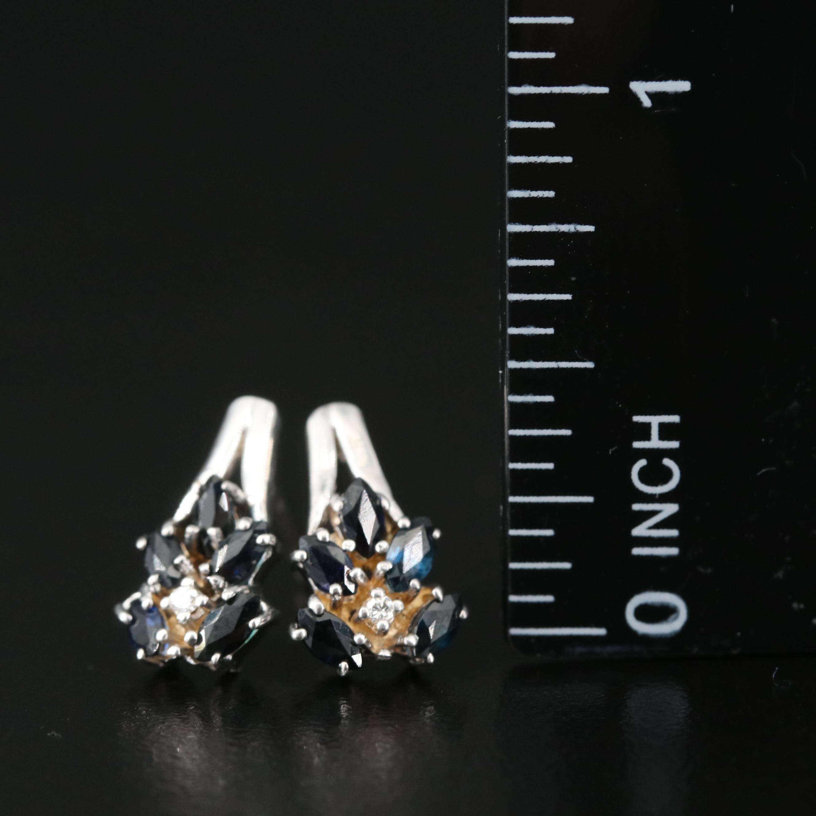 14K Sapphire and Diamond Earrings