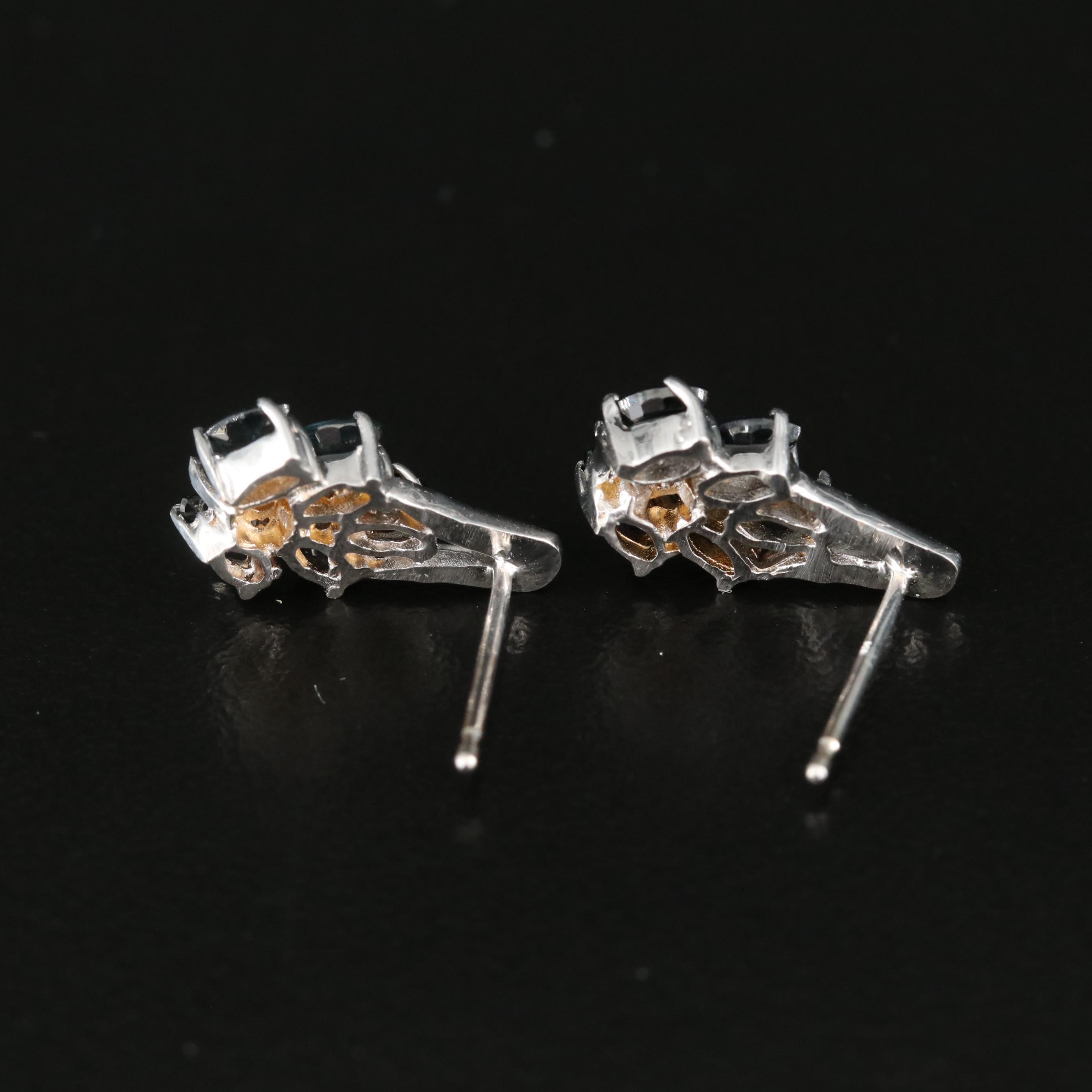 14K Sapphire and Diamond Earrings