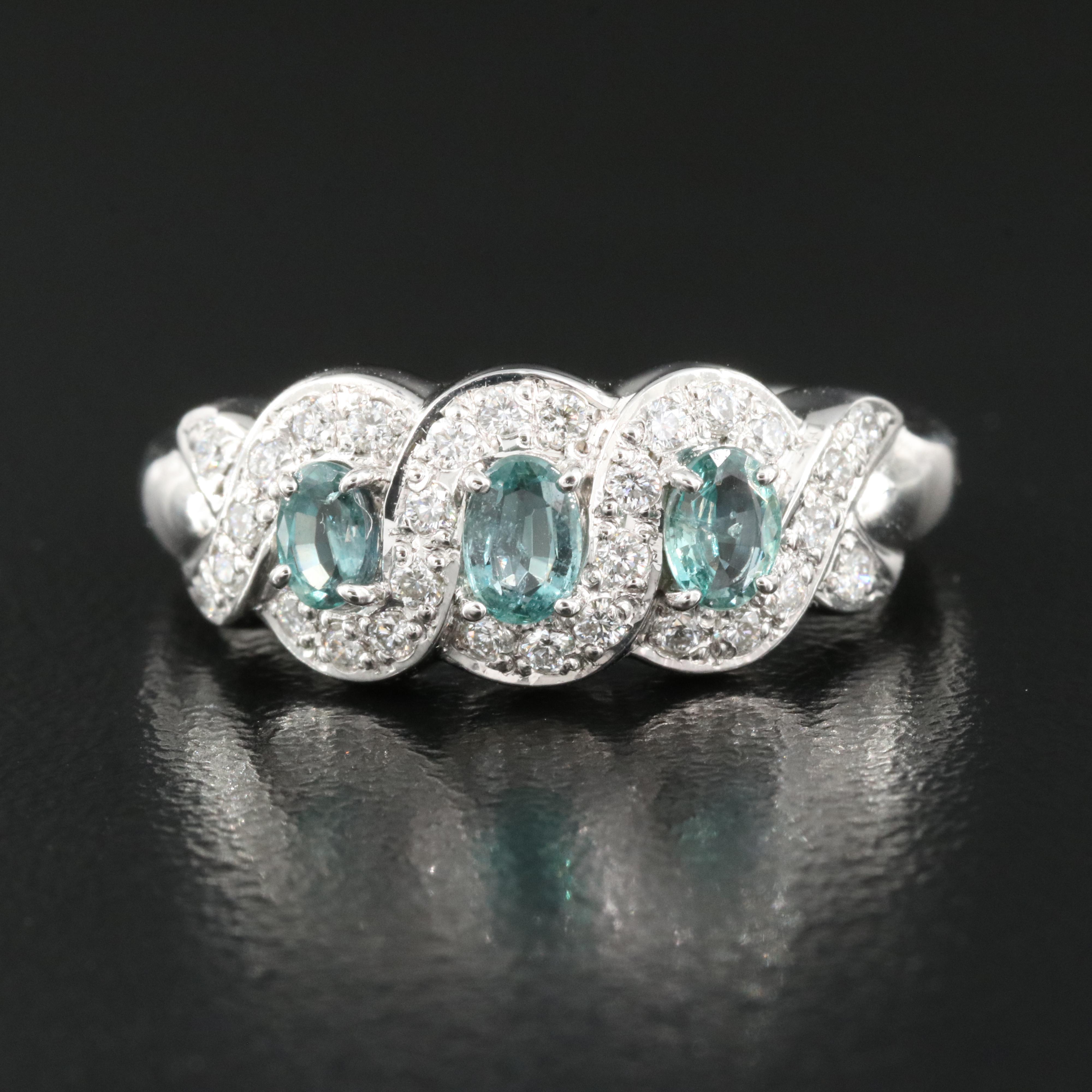 Platinum Alexandrite and Diamond Ring