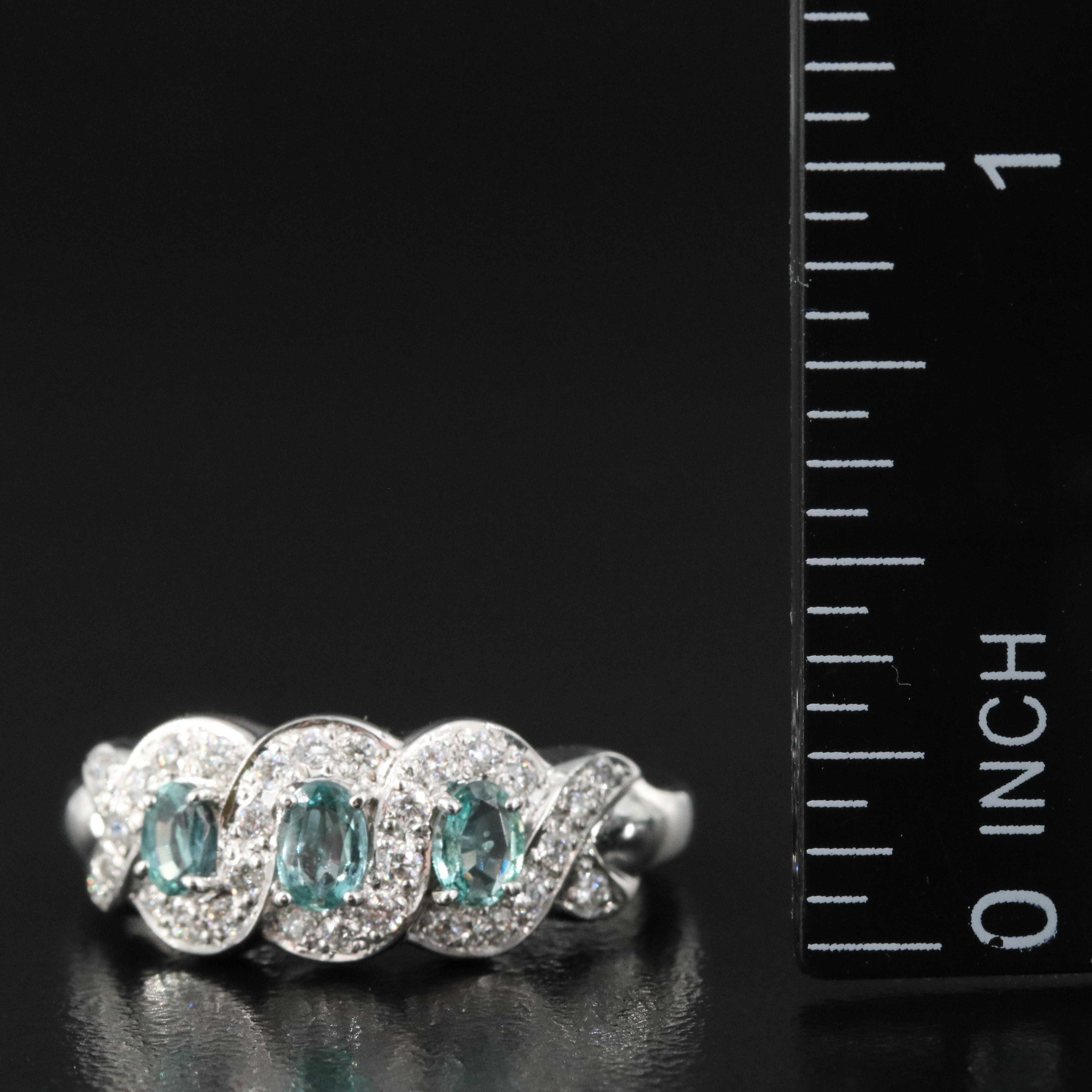 Platinum Alexandrite and Diamond Ring