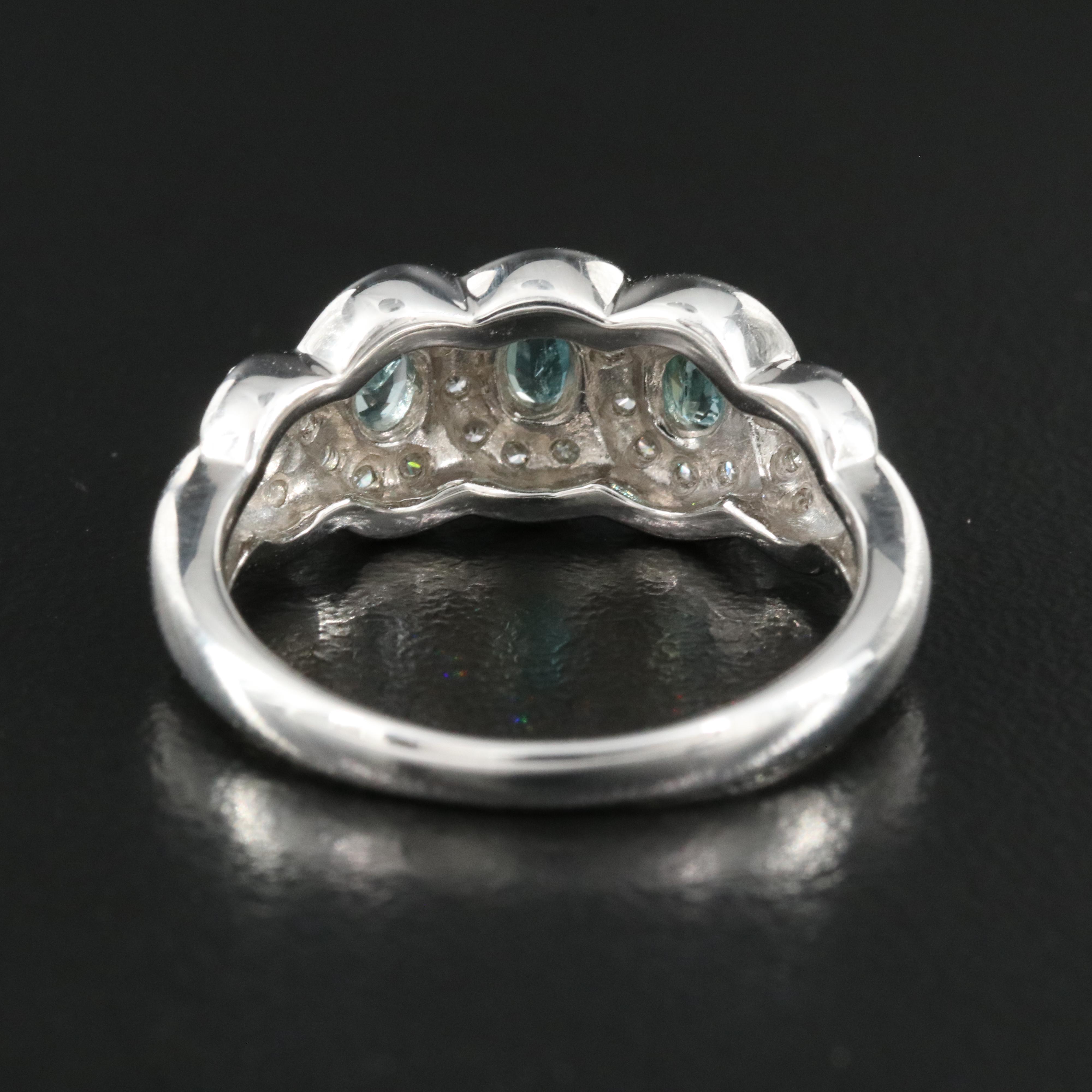 Platinum Alexandrite and Diamond Ring