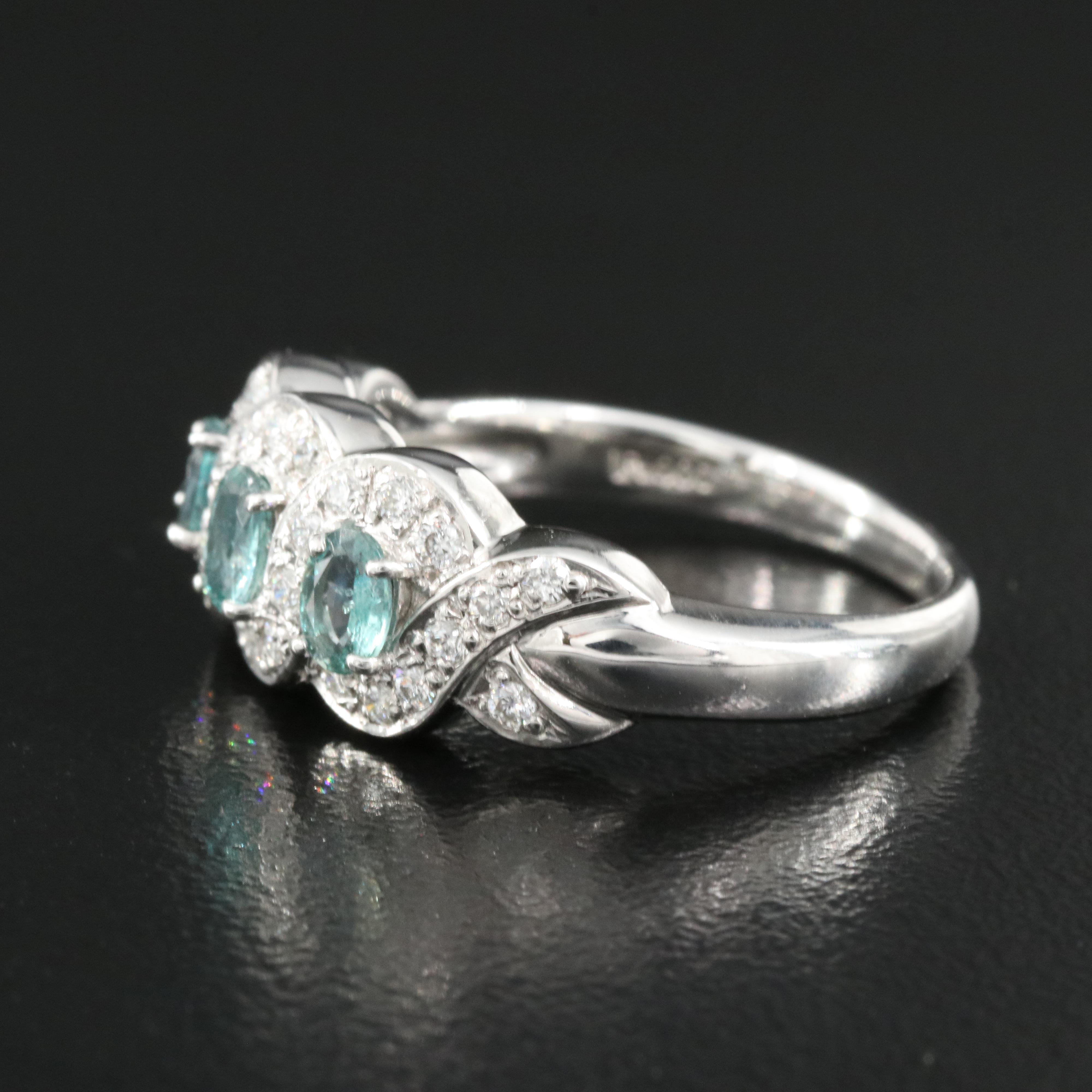 Platinum Alexandrite and Diamond Ring