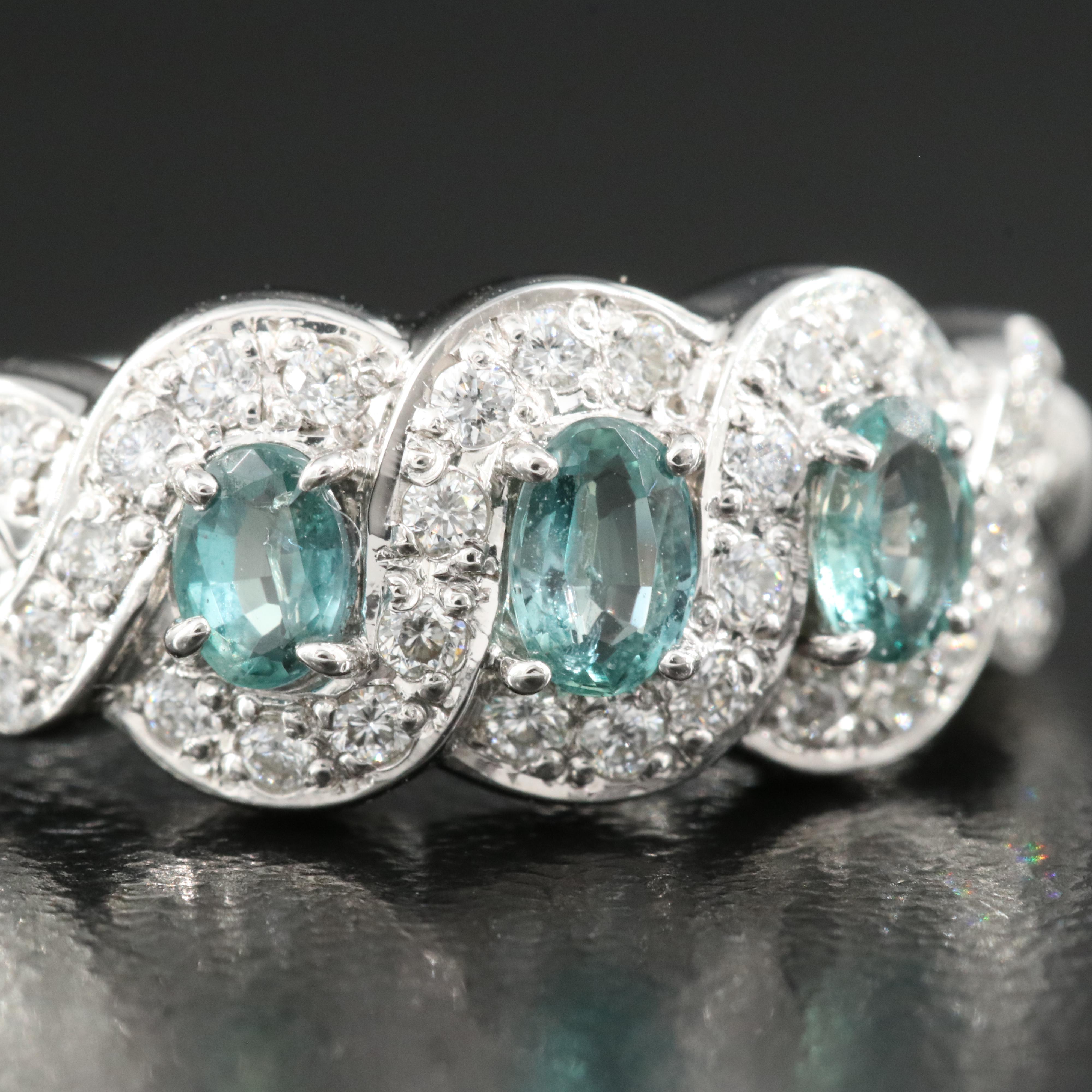 Platinum Alexandrite and Diamond Ring