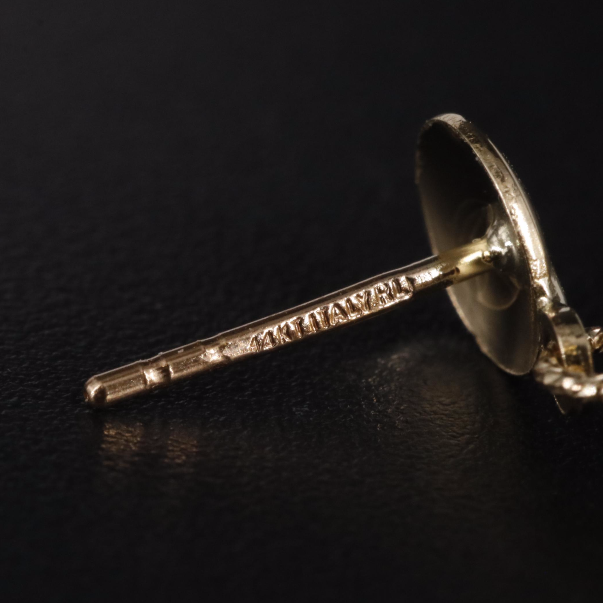 14K Reflective Hoop Dangle Earrings