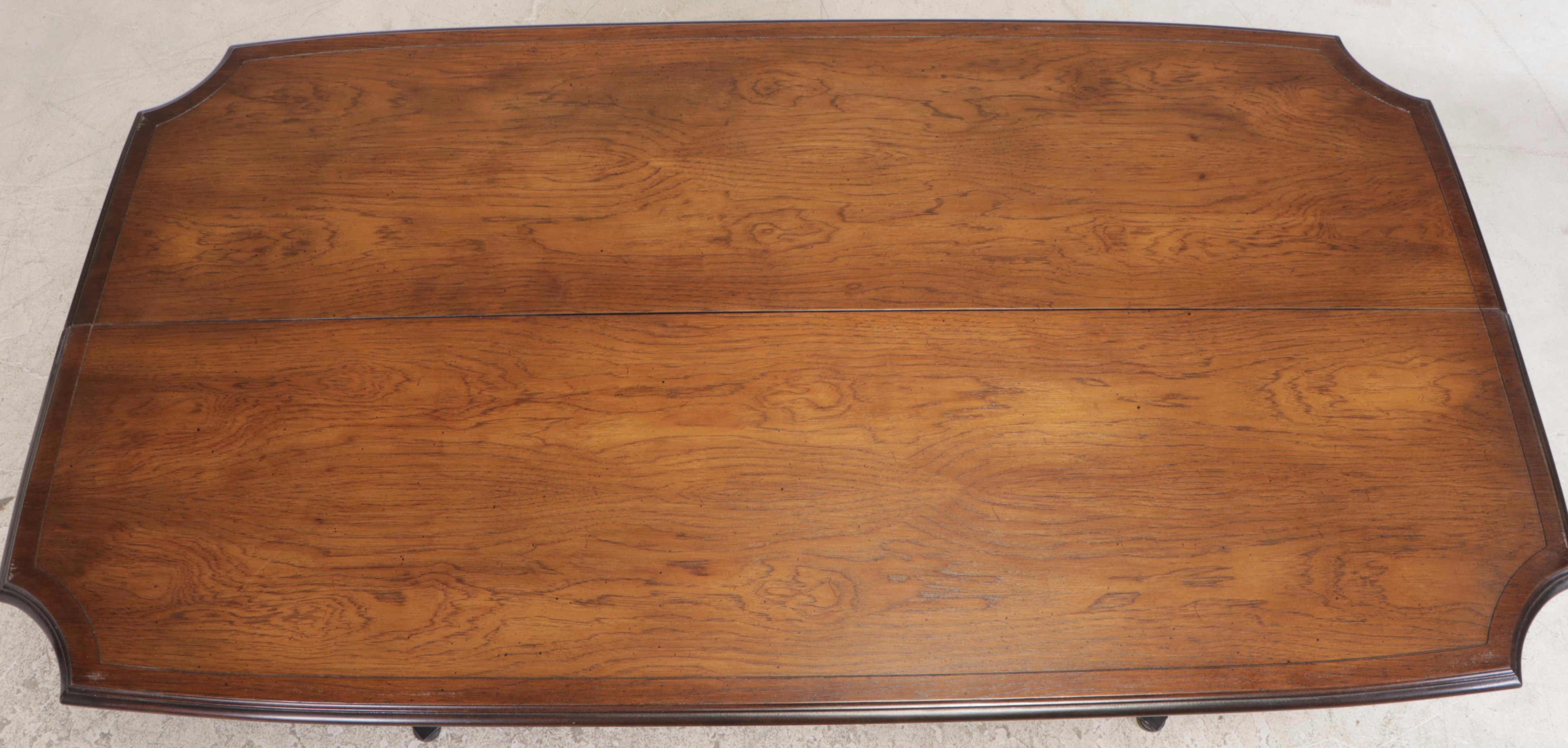 Lee L. Woodard Sons Oak and Patinated Metal Metamorphic Console/Dining Table