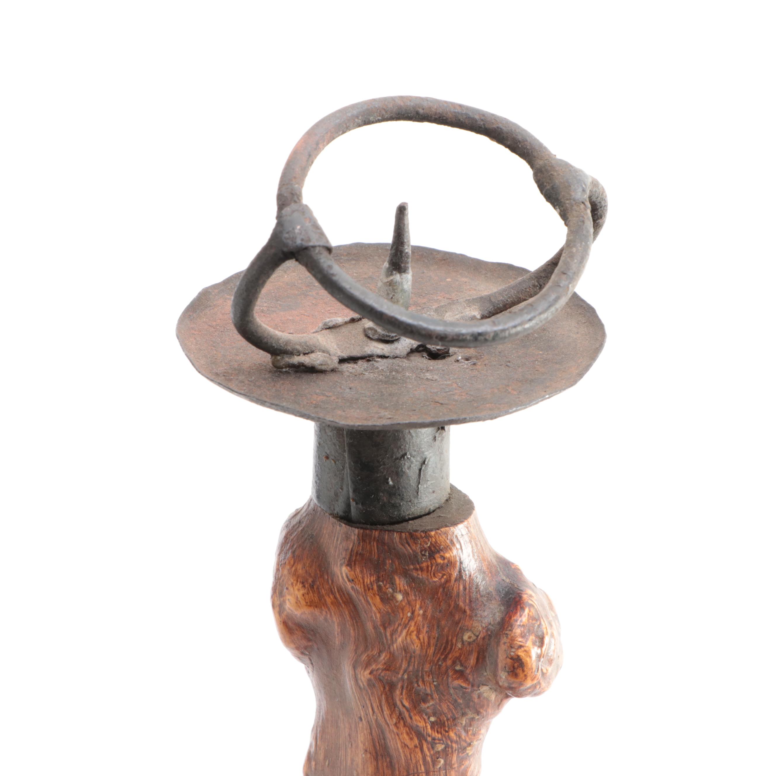 Japanese Keyaki Wood Candlestick