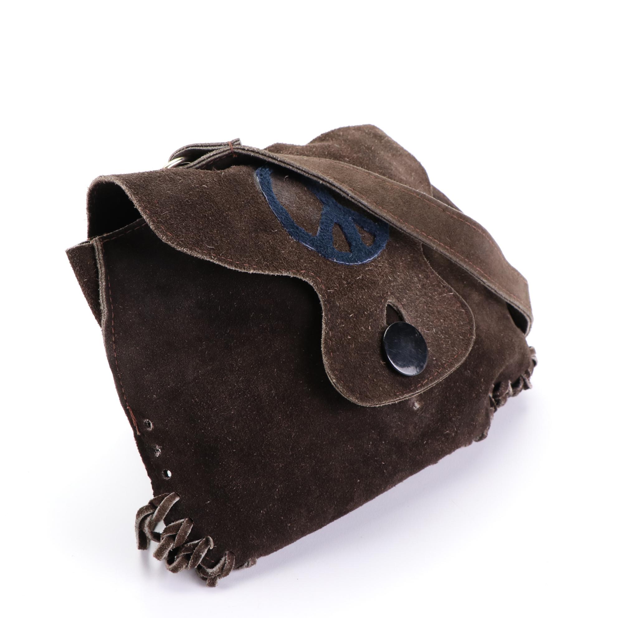 Leather/Suede Shoulder Bags with Fringe and Braided Leather Accessories